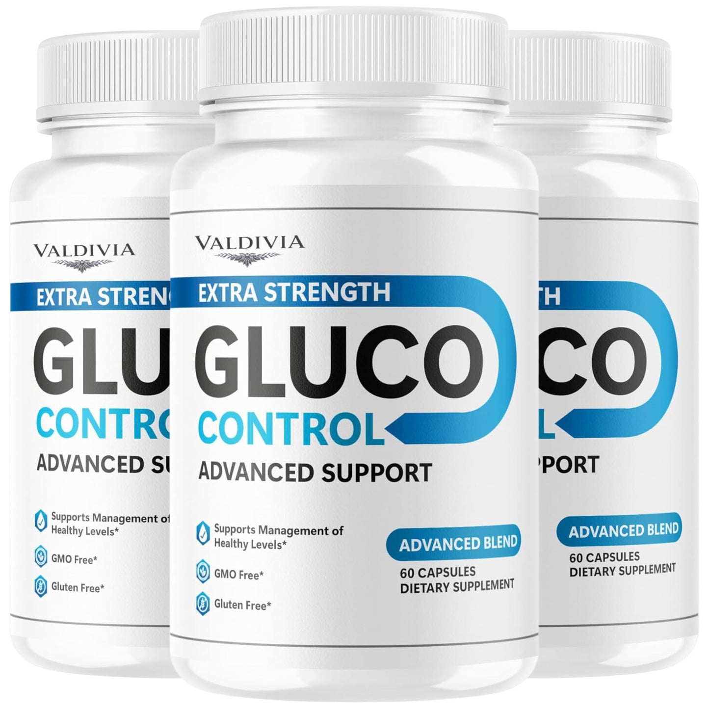 Valdivia Gluco Control GlucoControl Capsules Advanced Support Supplement All Natural Premium Formula Blood Support Multivitamin for Overall Health & Wellness, 180 Capsules