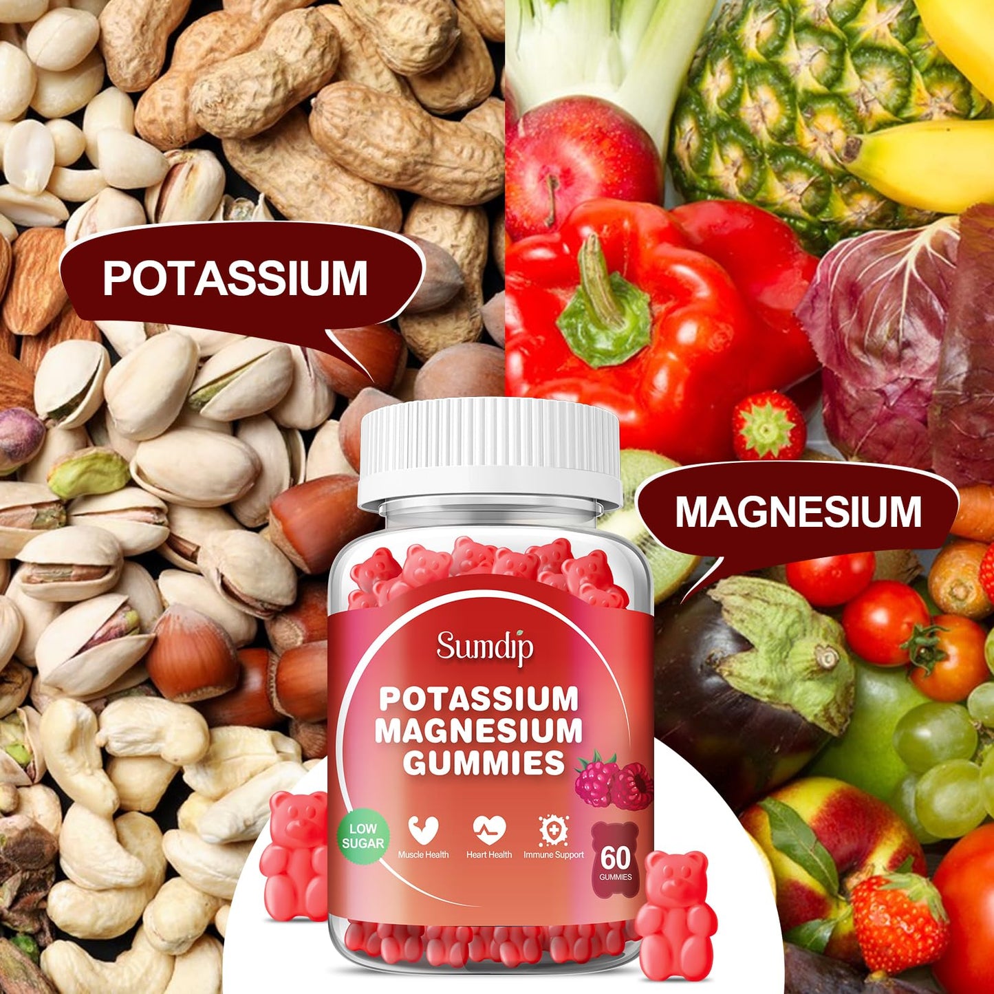 SumDIP Magnesium Potassium Gummies 120 Gummies