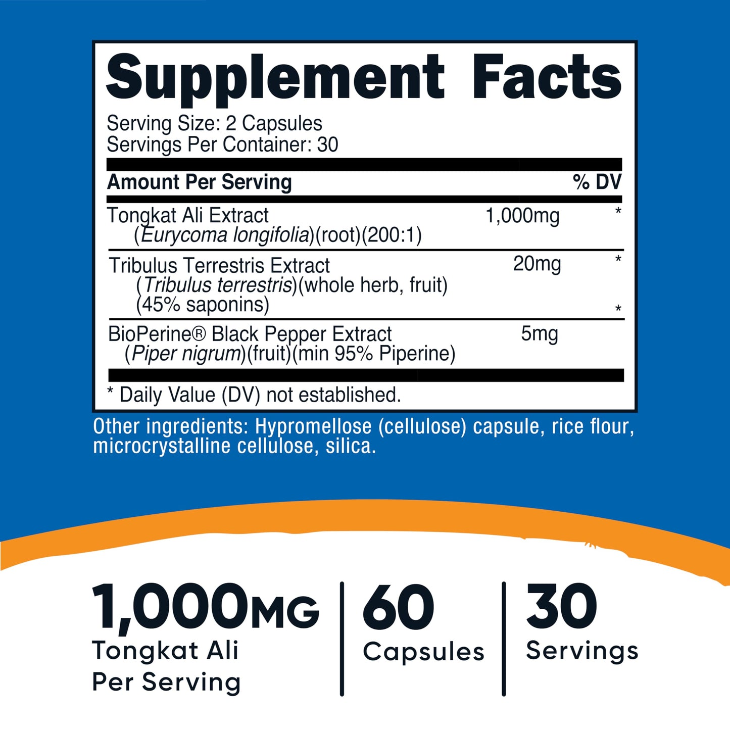 Nutricost Tongkat Ali 1,000mg Capsules 60 Count