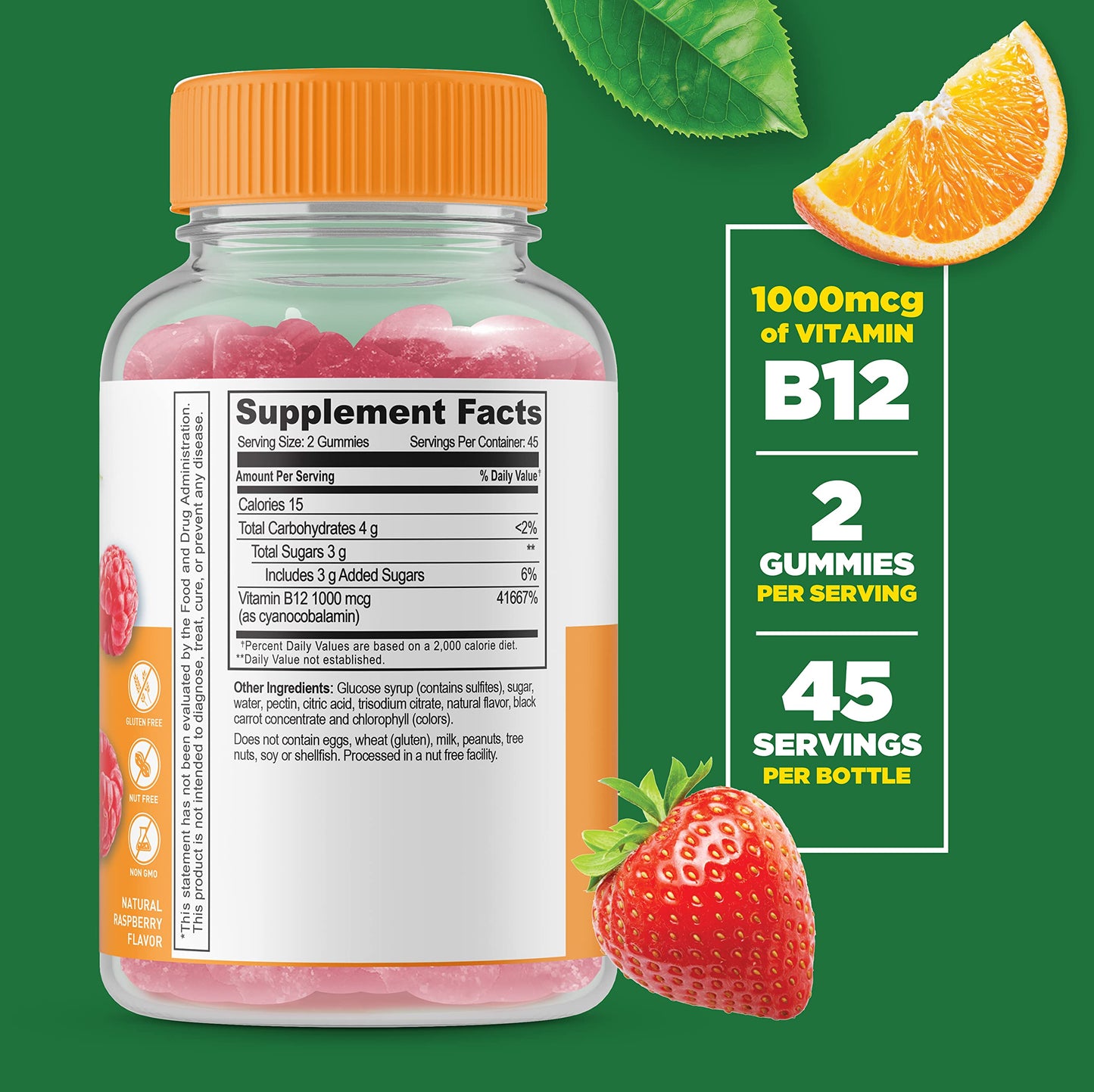 Lifeable Magnesium + Vitamin B12 Gummies, 180 Count