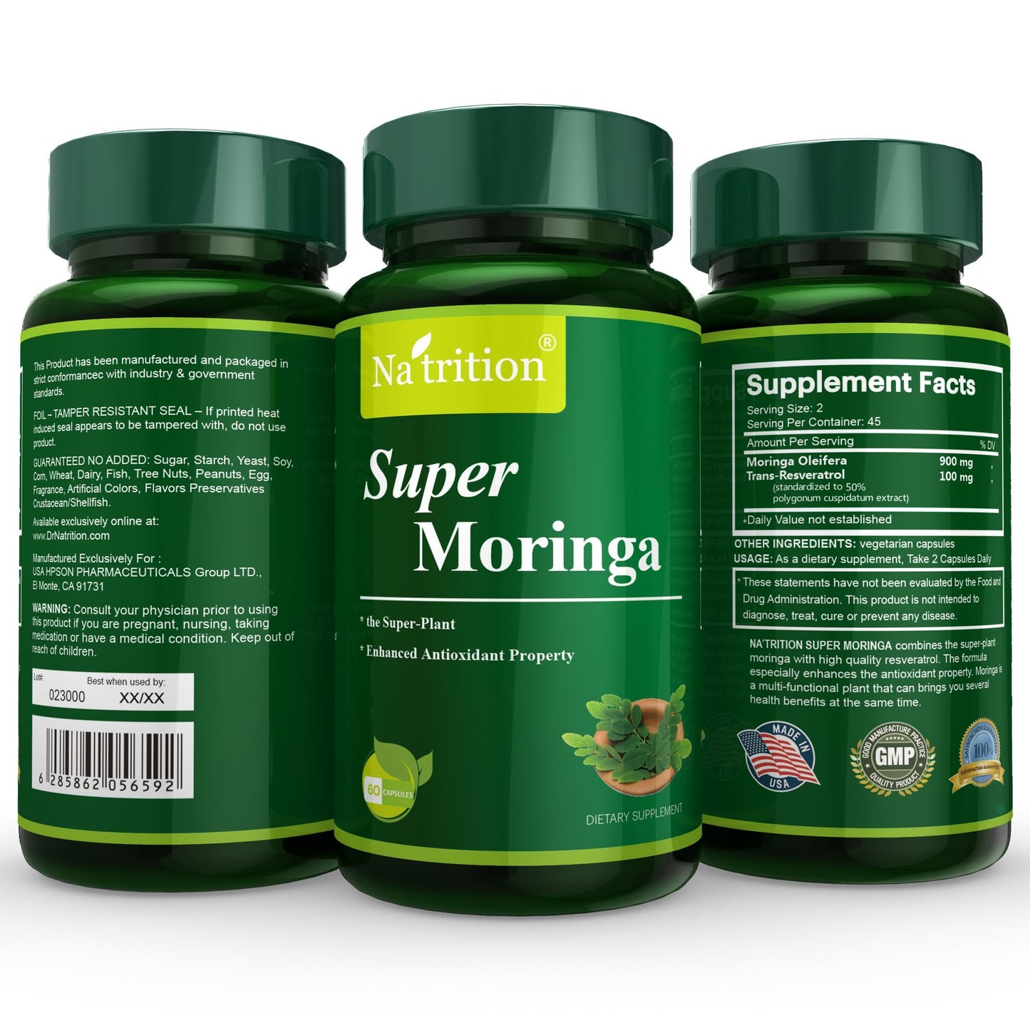 Na'trition Organic Moringa 60 Capsules