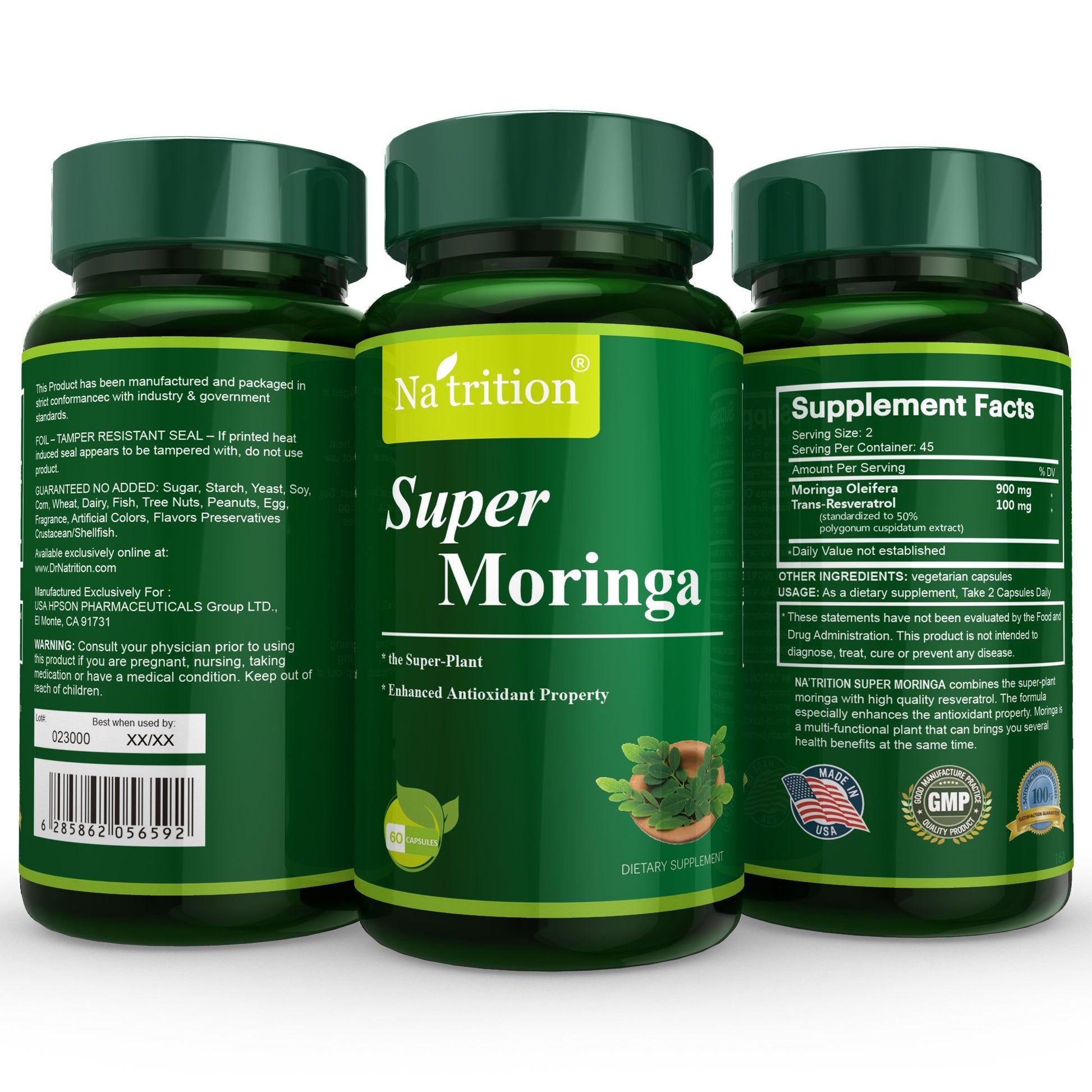 Na'trition Organic Moringa 60 Capsules