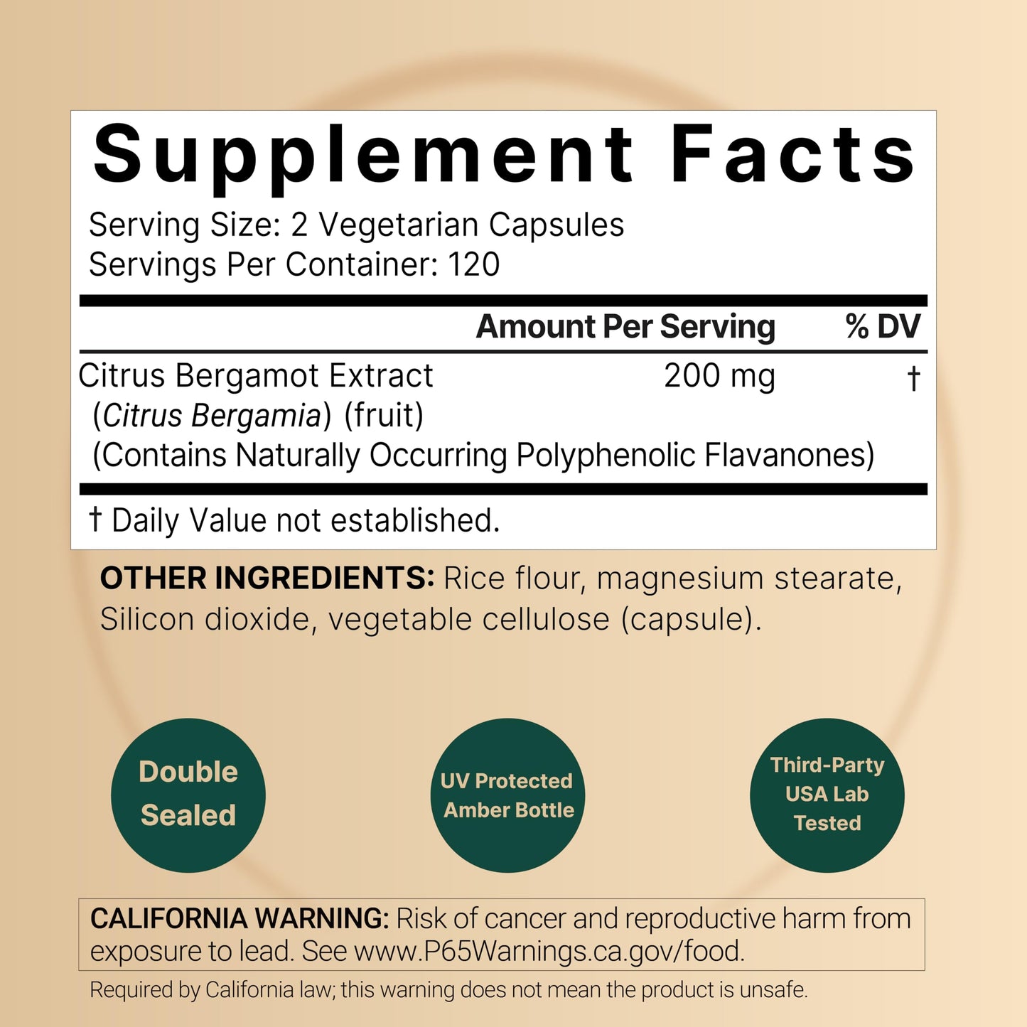 NatureBell Citrus Bergamot Capsules, 240
