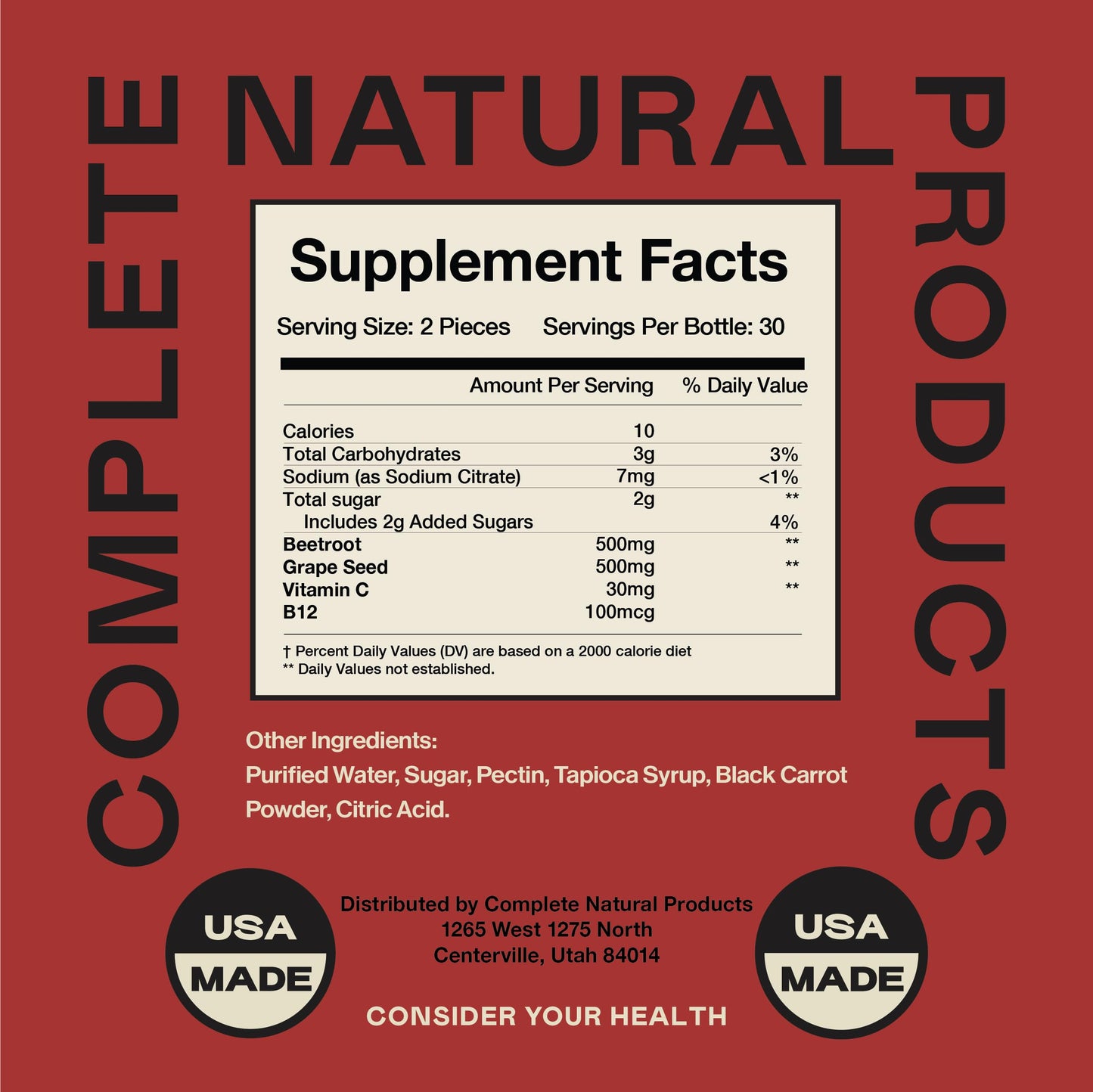 Complete Natural Products Beetroot Plus Gummies 60 Count