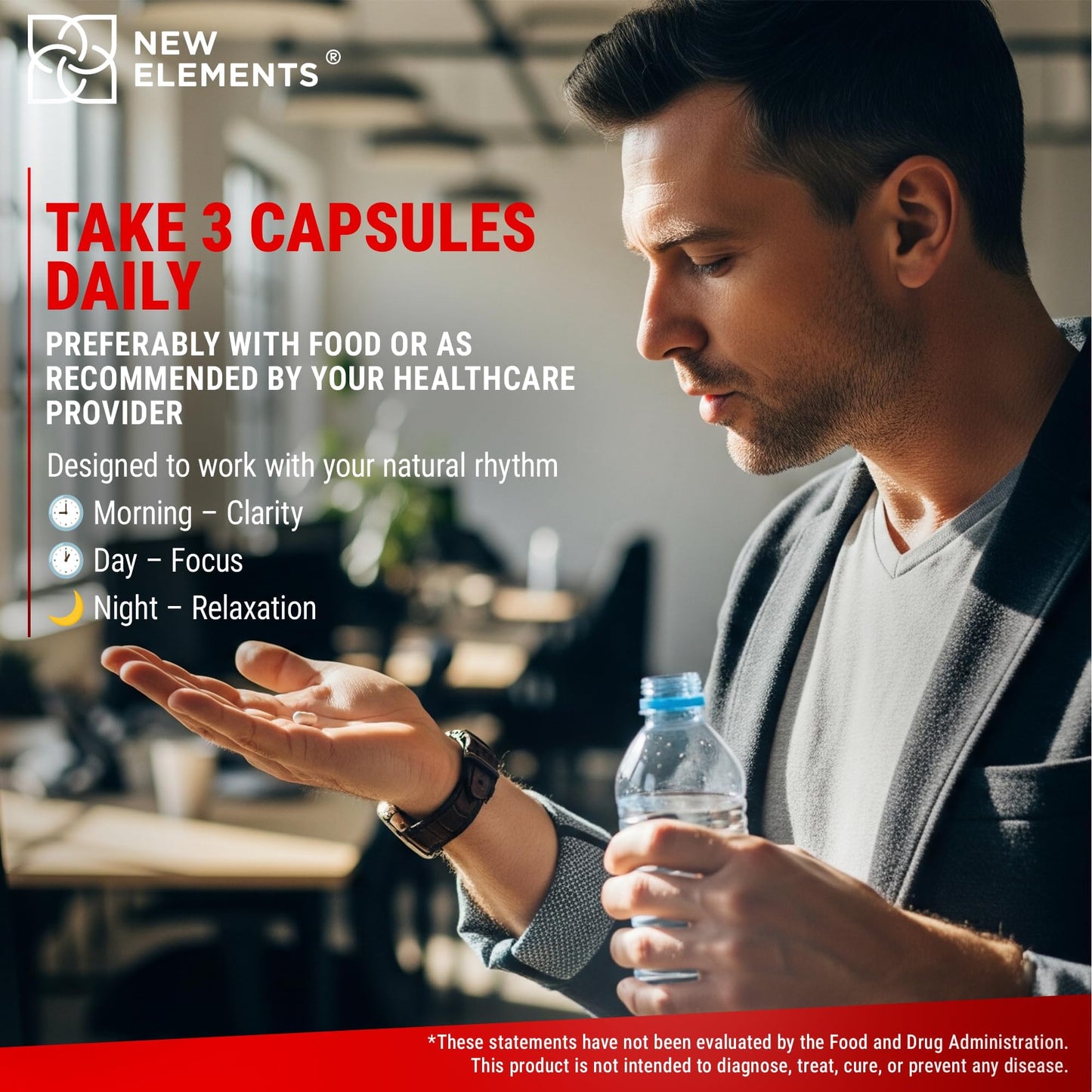 New Elements Magtein Magnesium L-Threonate Magnesium Complex with L-Threonate, Glycinate, Citrate & Vitamin B6 – Brain Health, Memory & Focus, 300mg Elemental Magnesium, 90 Capsules