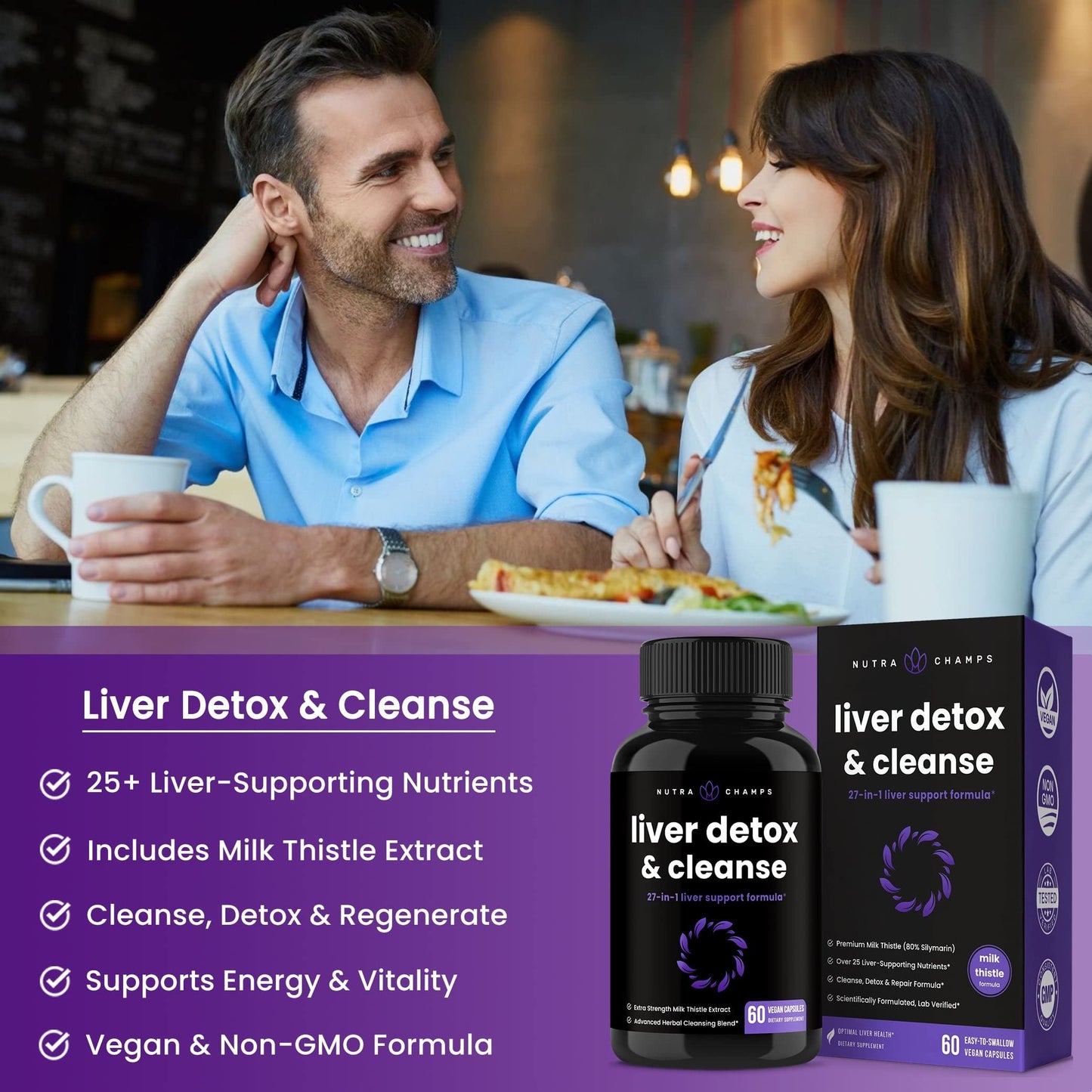 NutraChamps Liver Cleanse Capsules and Kidney Cleanse Capsules, 2 Pack Bundle