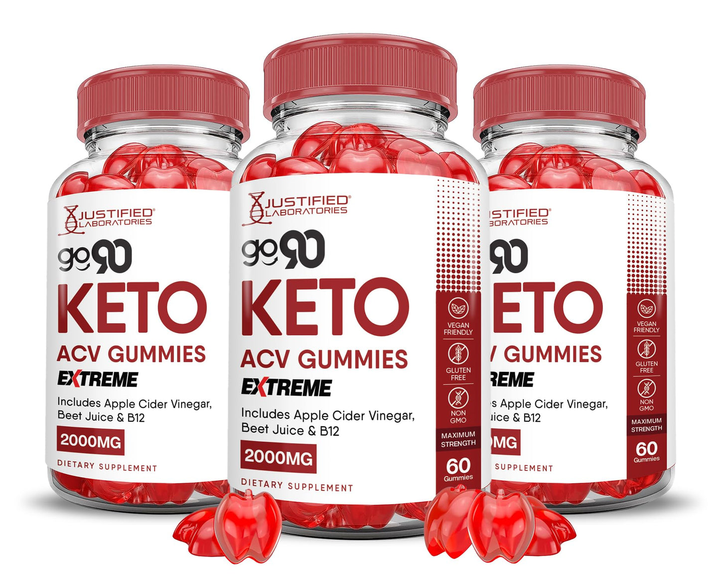 Justified Laboratories Go 90 Keto ACV Gummies 180 Count