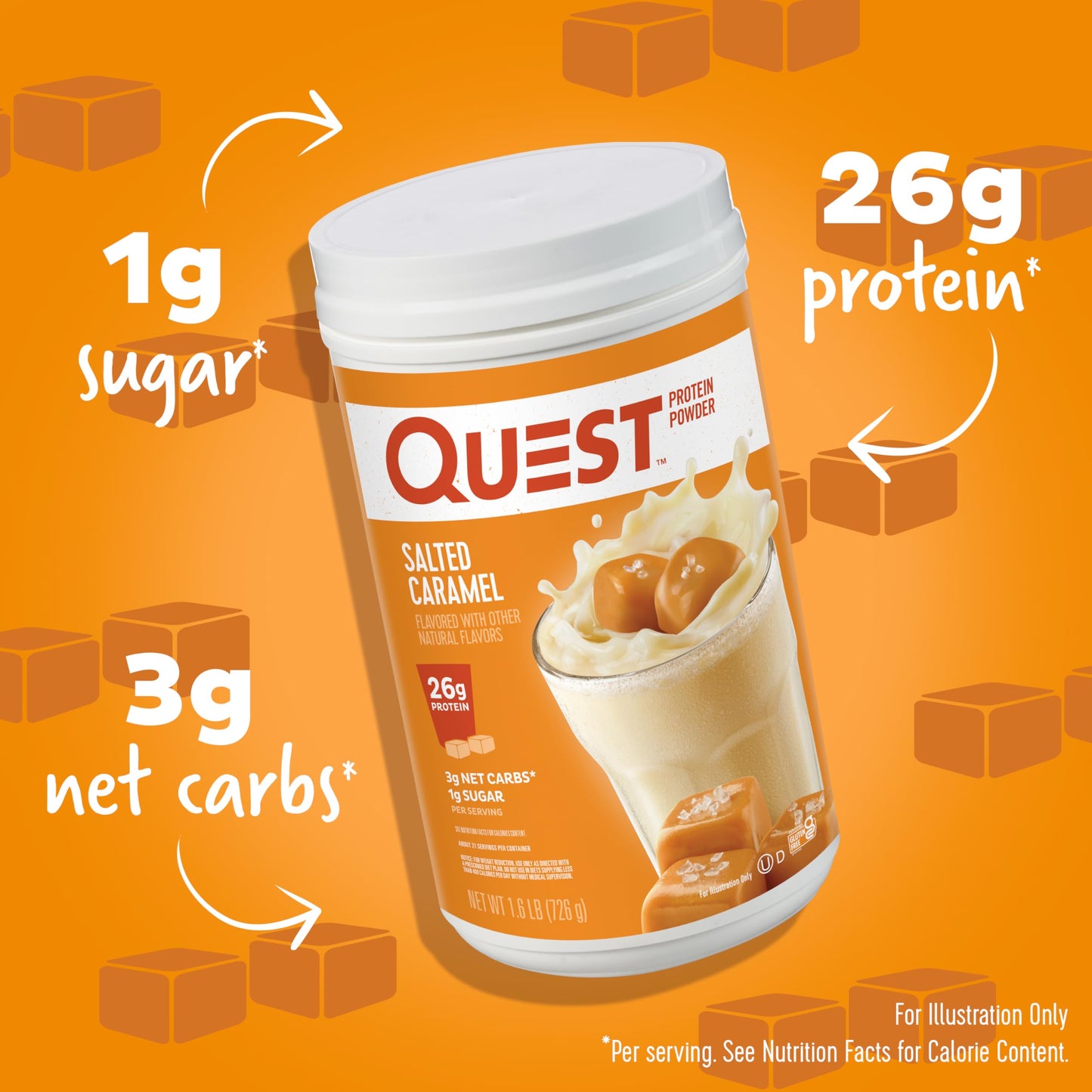 Quest Salted Caramel Protein Powder, 1.6 Pound, 24 Servings