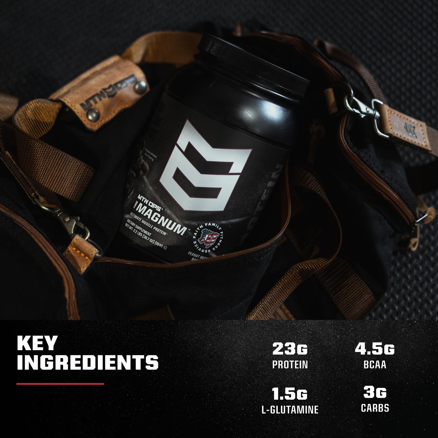 MTN OPS Magnum Protein Powder Whey Protein Blend with BCAAs Low Sugar Gluten Free Peanut Butter Banana, 33.8 Servings