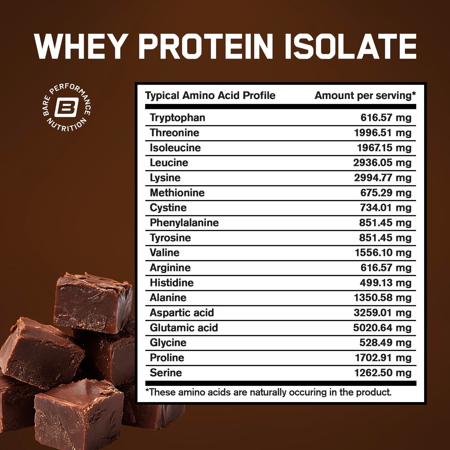 BARE PERFORMANCE NUTRITION BPN Whey Protein Isolate Powder Fudge Chocolate 1.83 lb