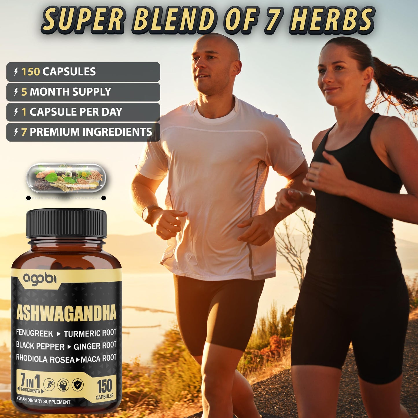 Agobi Ashwagandha Extract Capsules, 150 Count