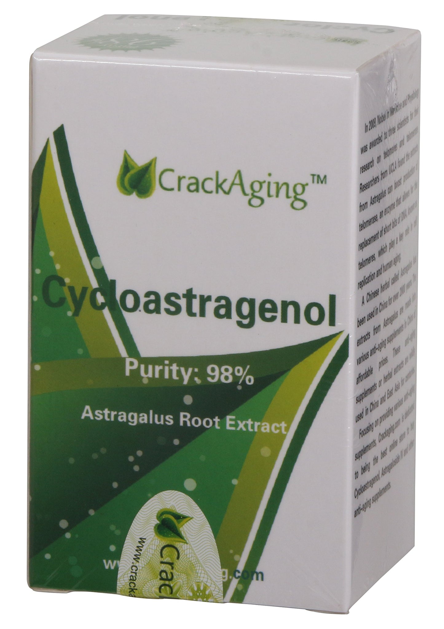 Crackaging Super-Absorption Cycloastragenol 50mg Anti-Aging Reactivate & DNA Cell Telomerase Supplements, 60 Capsules