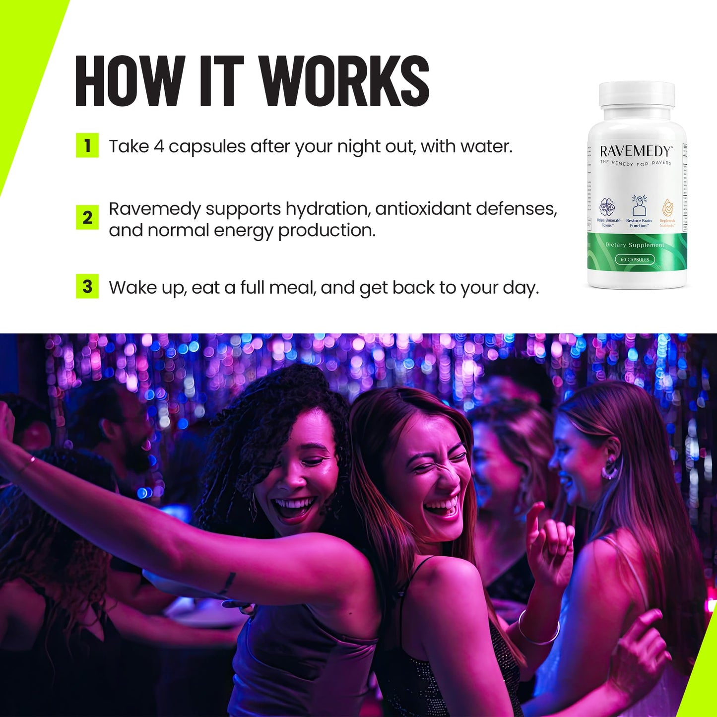 Ravemedy Rave Supplement, 60 Capsules