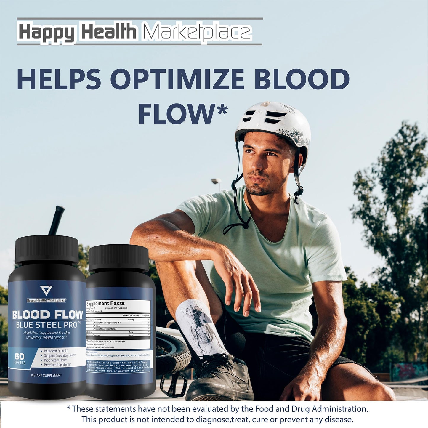 Happy Health Marketplace Blood Flow Blue Steel Pro 60 Capsules