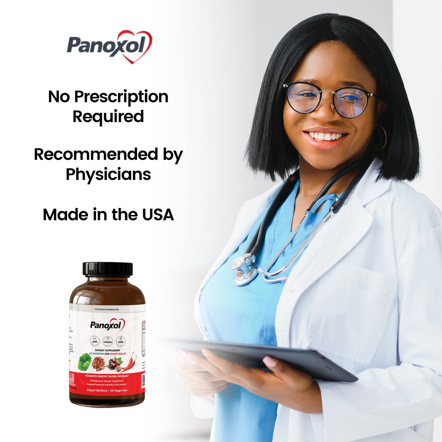 Panoxol Blood Pressure Supplements Nitric Oxide Capsule, 120 Capsules