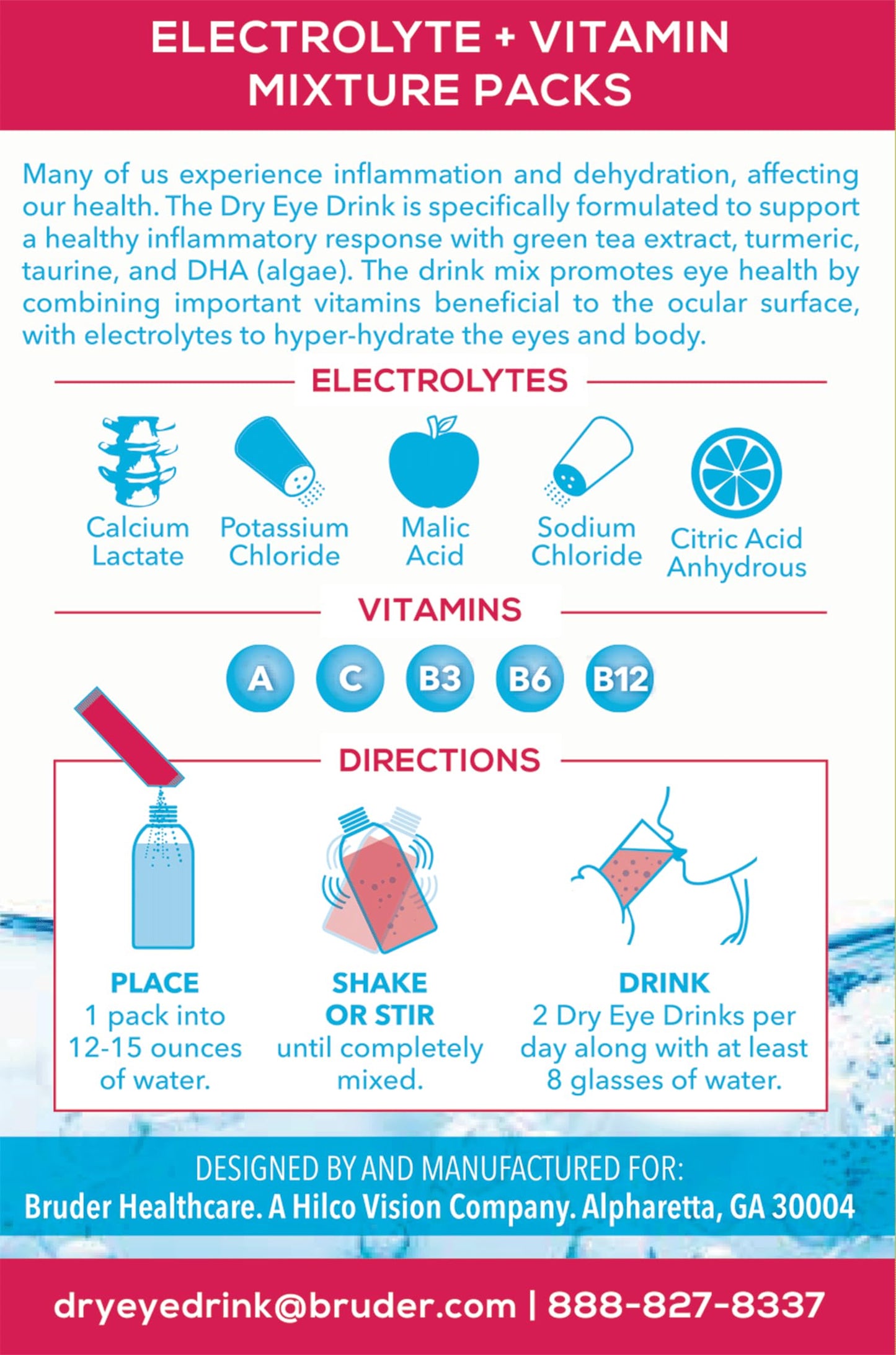 The Dry Eye Drink Sugar-Free Electrolyte Powder Packets, 3.5 oz