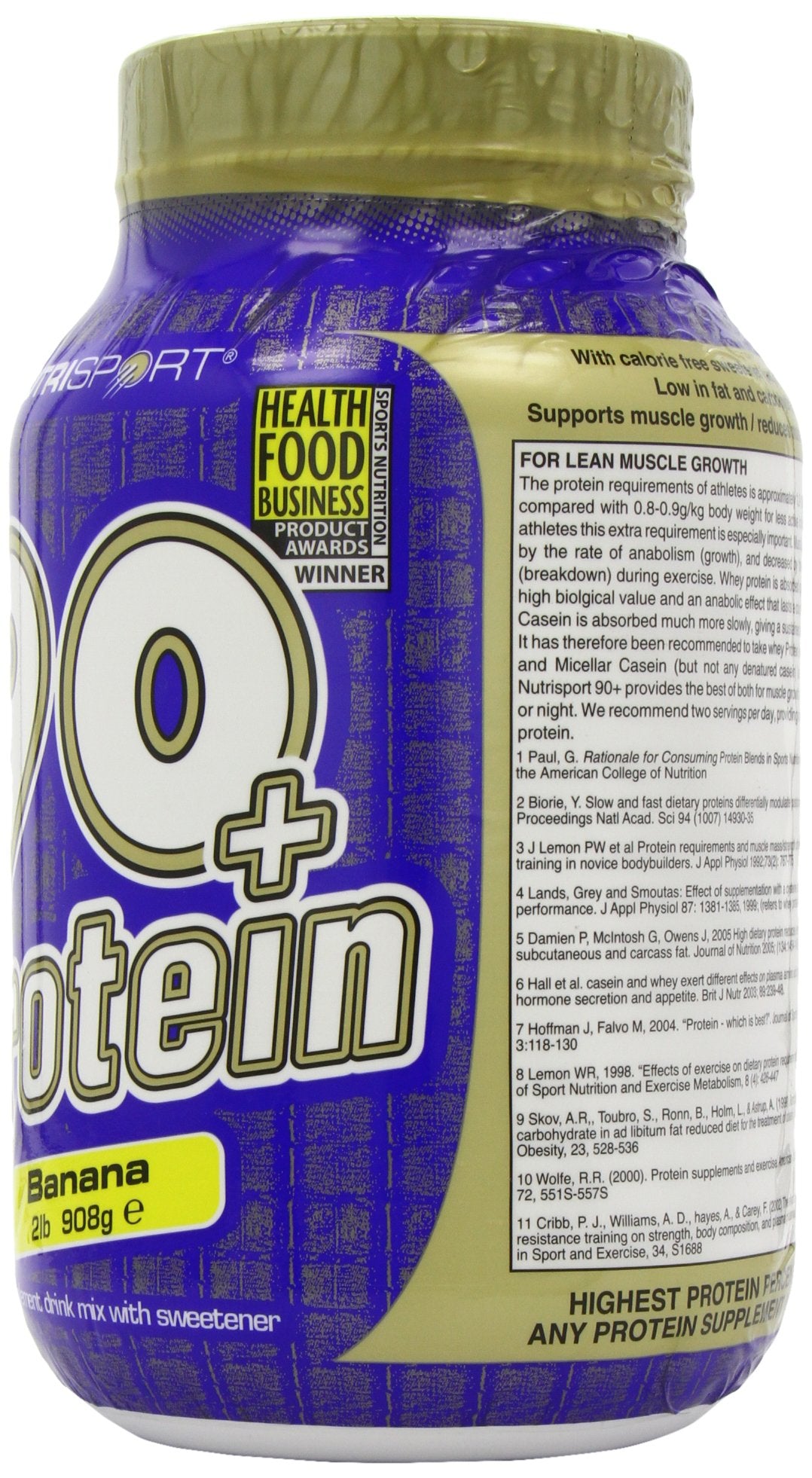 Nutrisport 90+ Protein Banana Protein Powder, 32 Servings