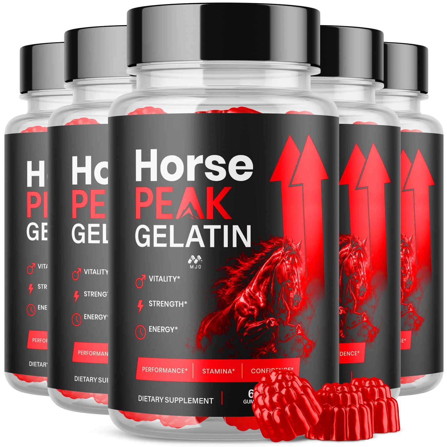MJO Horse Peak Gelatin Gummies, Supplement Formula, 300 Gummies