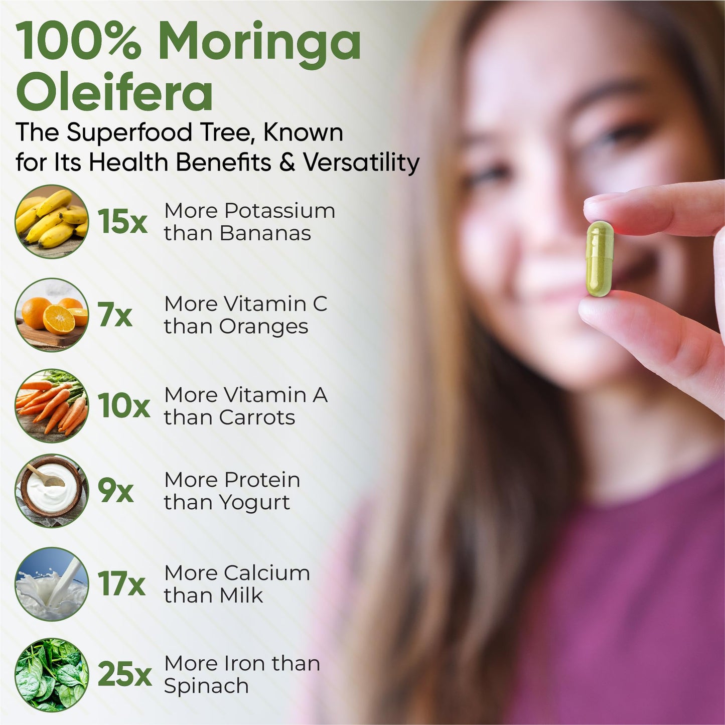 Moringa with Barry Moringa Capsules – 100% Pure Moringa Powder, Vegan Superfood Supplement for Energy, Immunity, Digestion & Vitality – Non-GMO, Gluten-Free – 100 Capsules