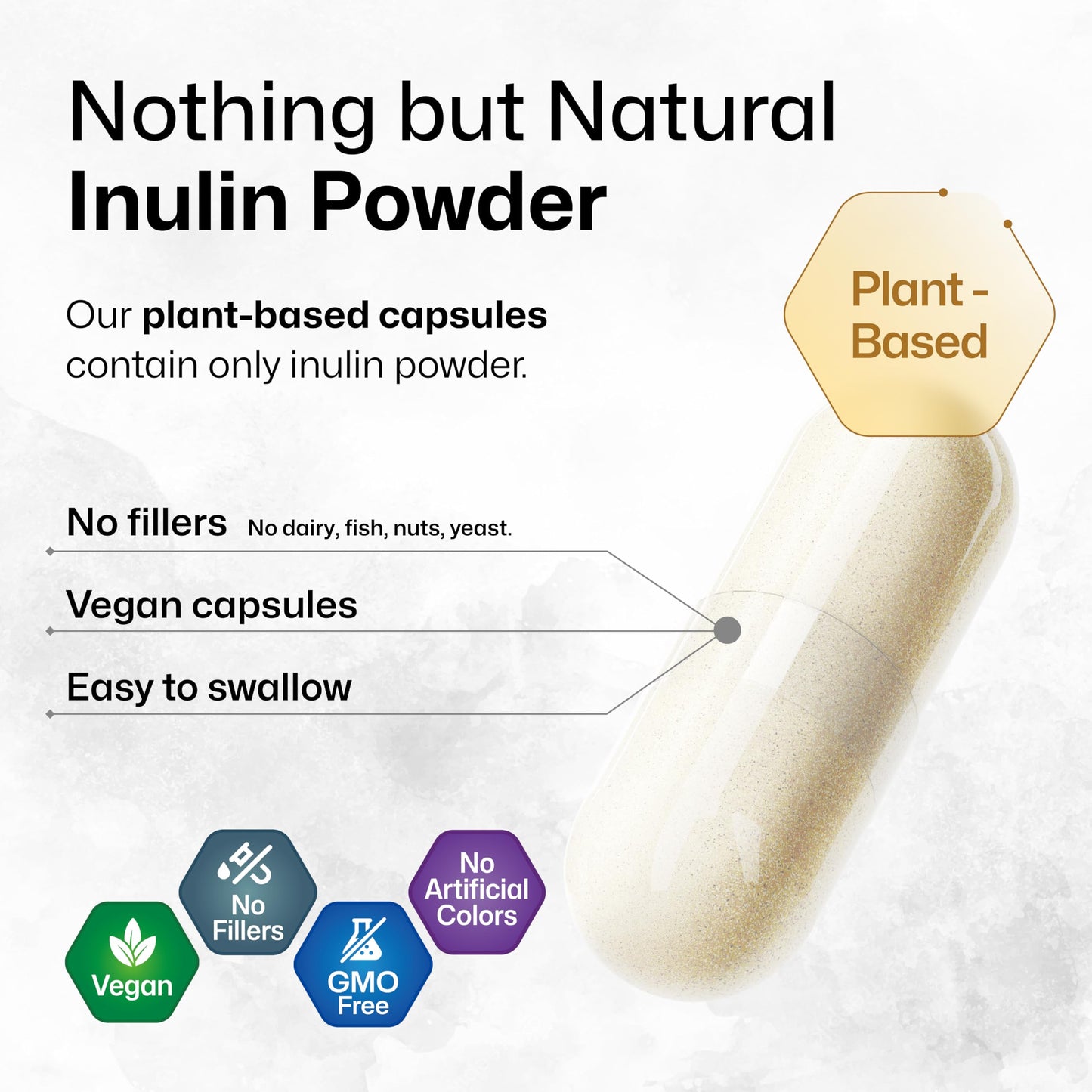 BIO KRAUTER Inulin Powder from Chicory Root Capsules, 100 Count