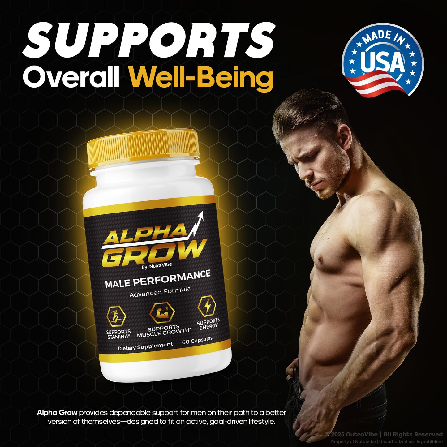 NutraVibe Alpha Grow for Men Capsules 180 Capsules