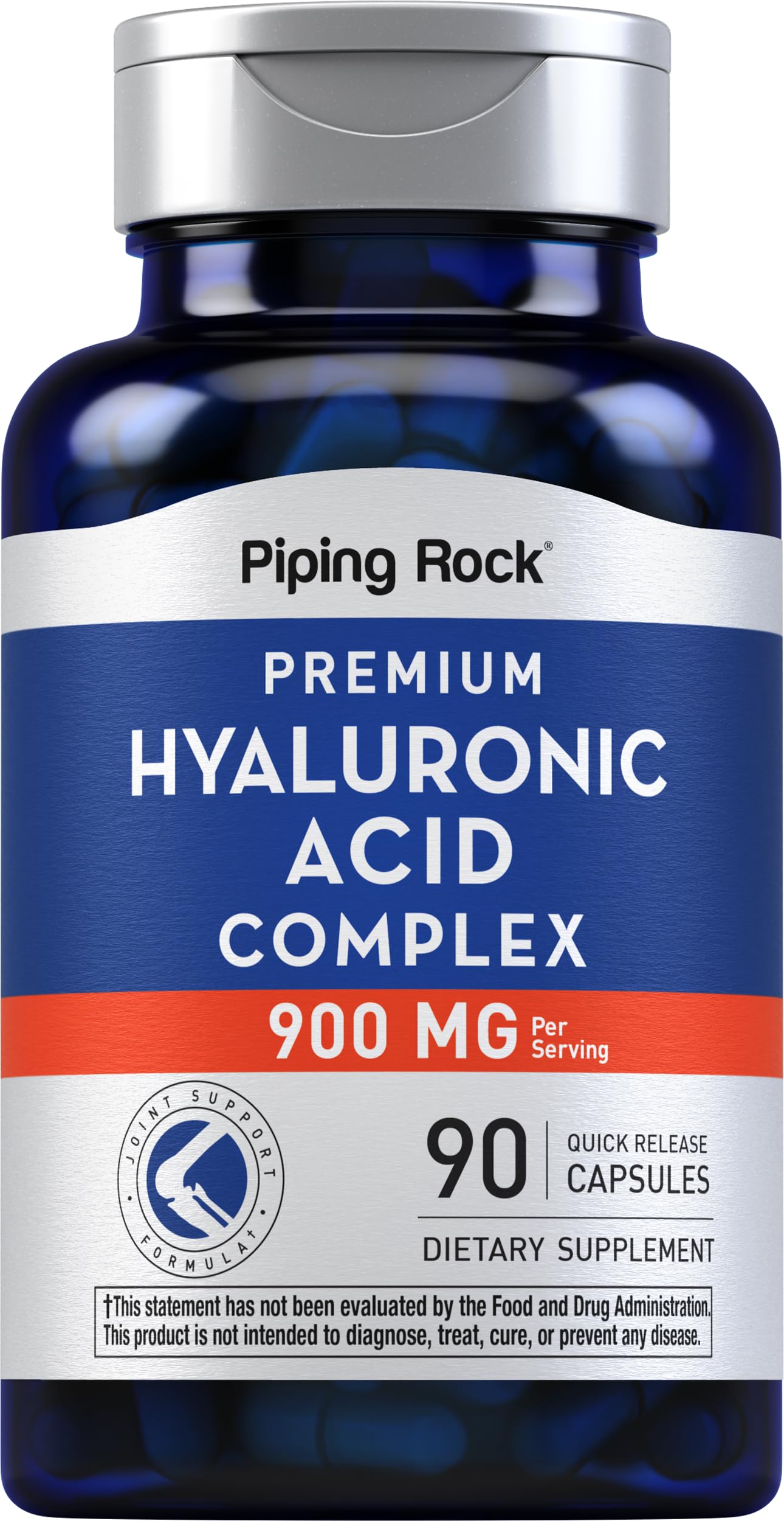 Piping Rock Hyaluronic Acid Supplement 900mg 90 Capsules