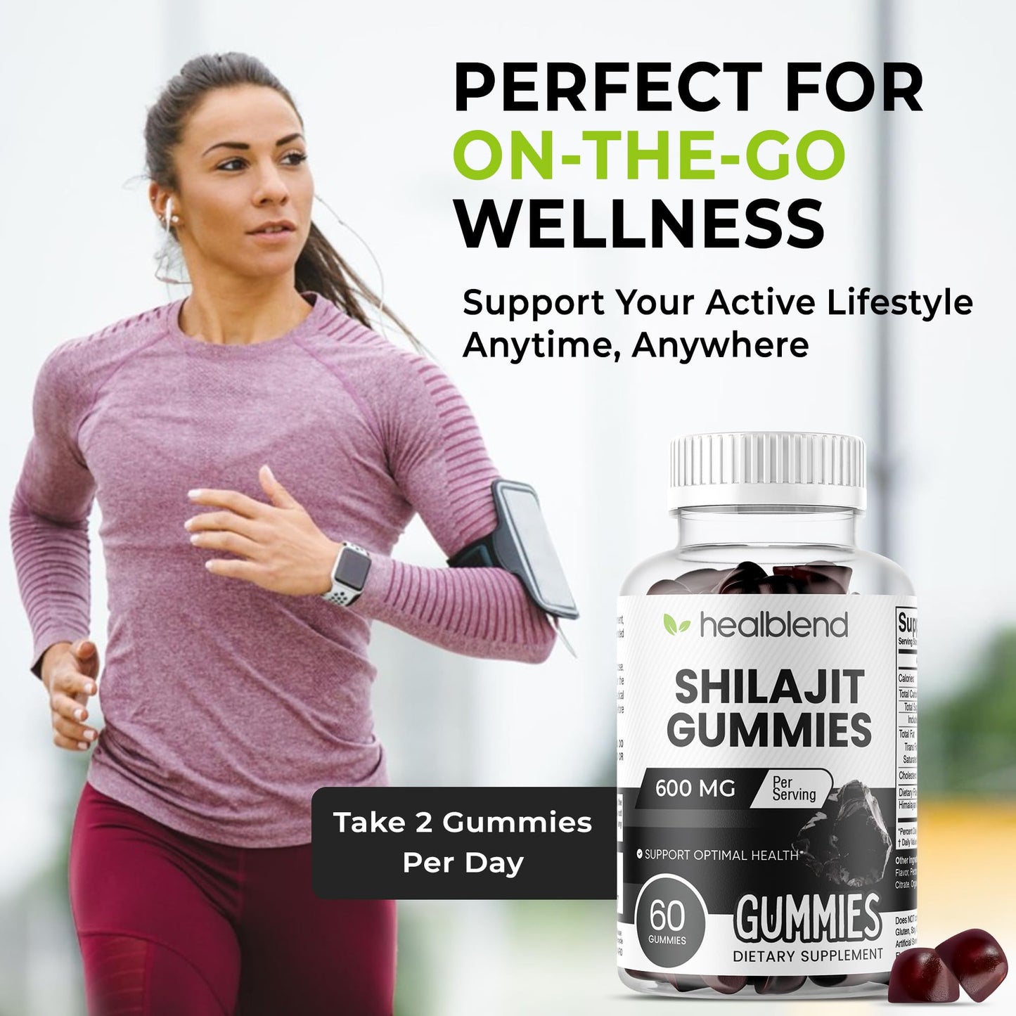 healblend Organic Himalayan Shilajit Gummies 600mg, Gummies, 60 Count