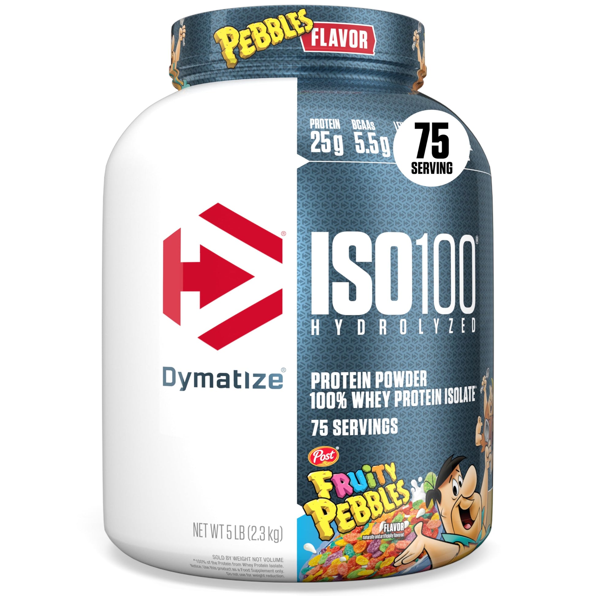 Dymatize ISO100 Whey Protein Isolate Powder, Fruity Pebbles, 80 Servings