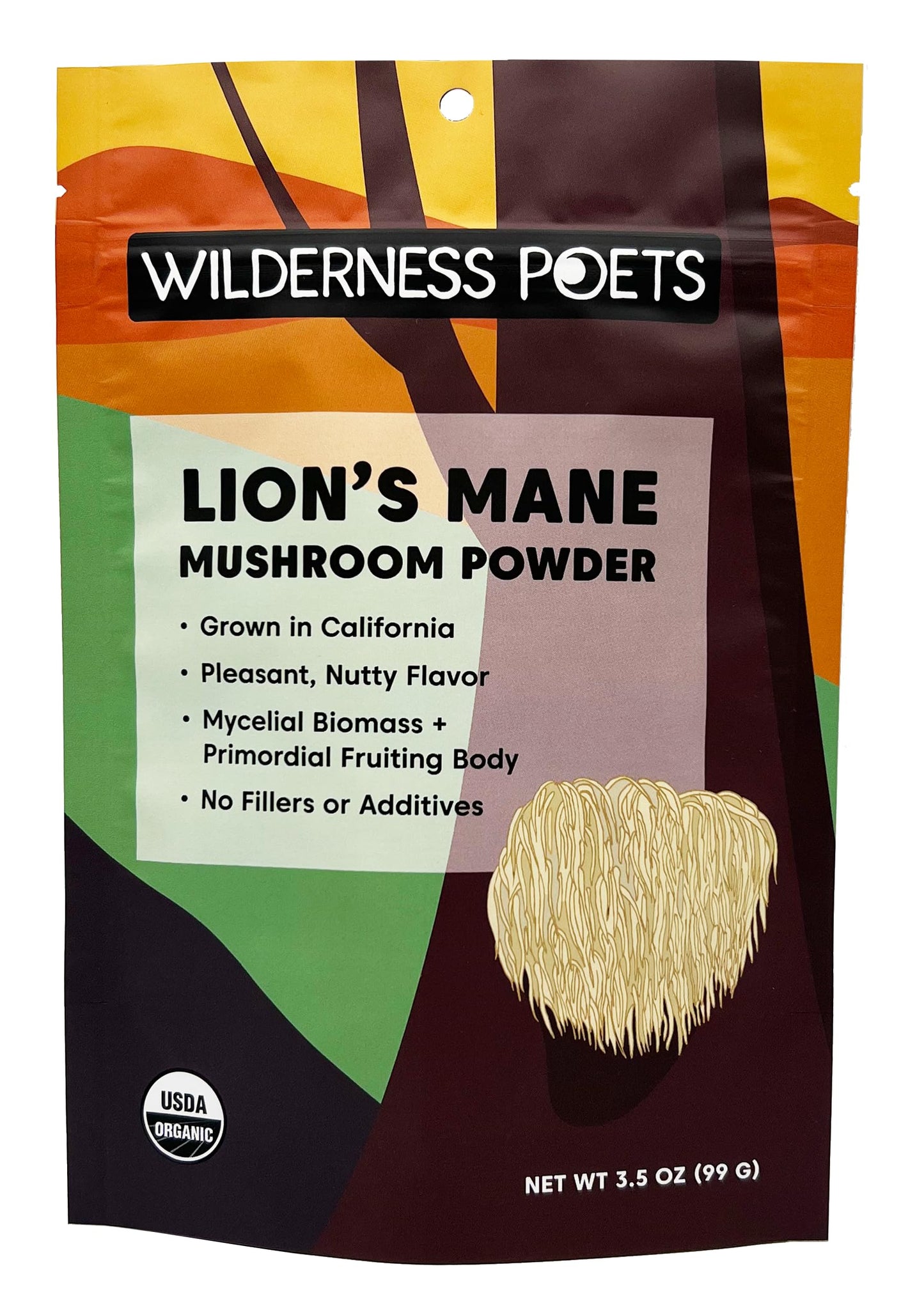 Wilderness Poets Organic Lions Mane Mushroom Powder 3.5 Ounce