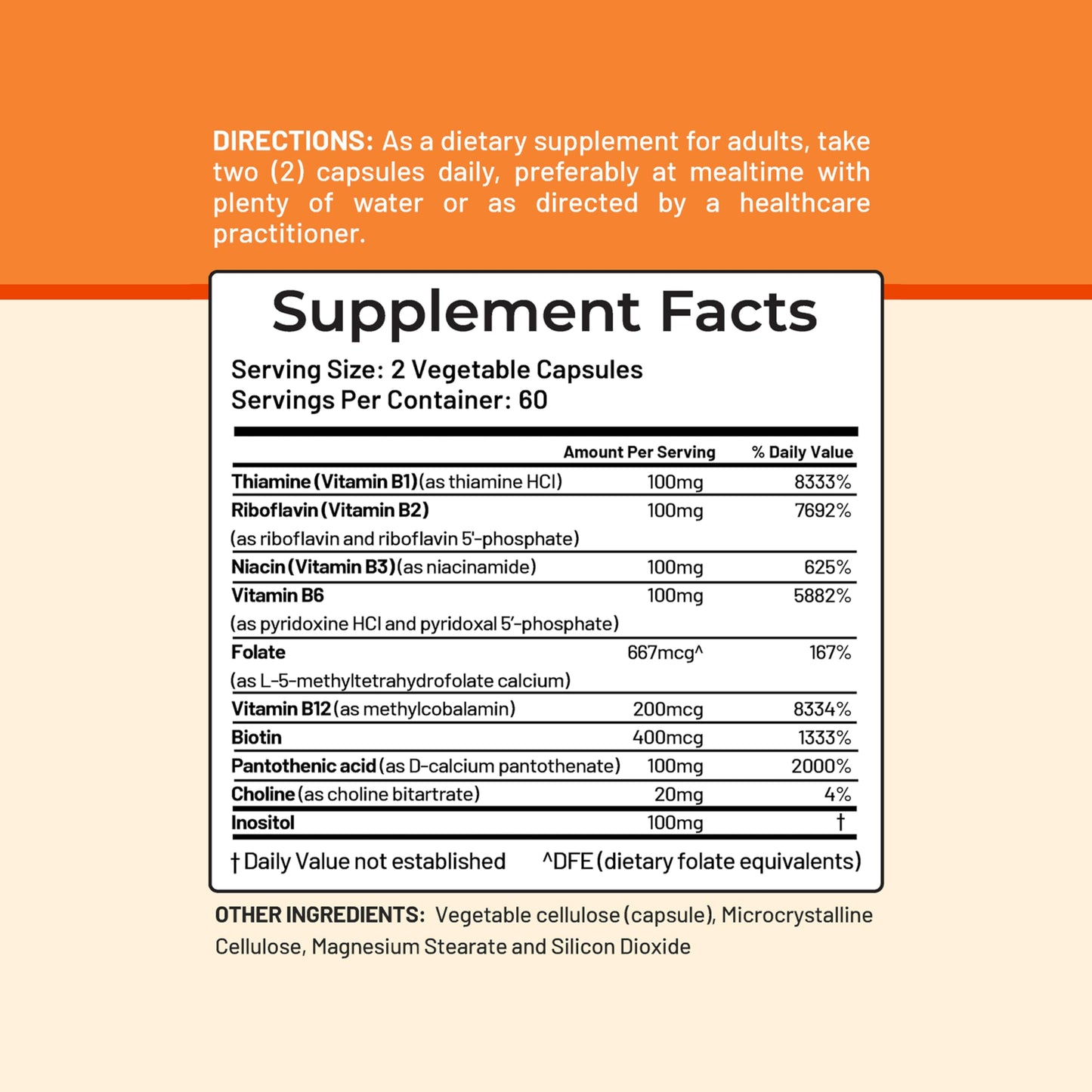 CGMLABS Vitamin B Complex Capsule 120 Count