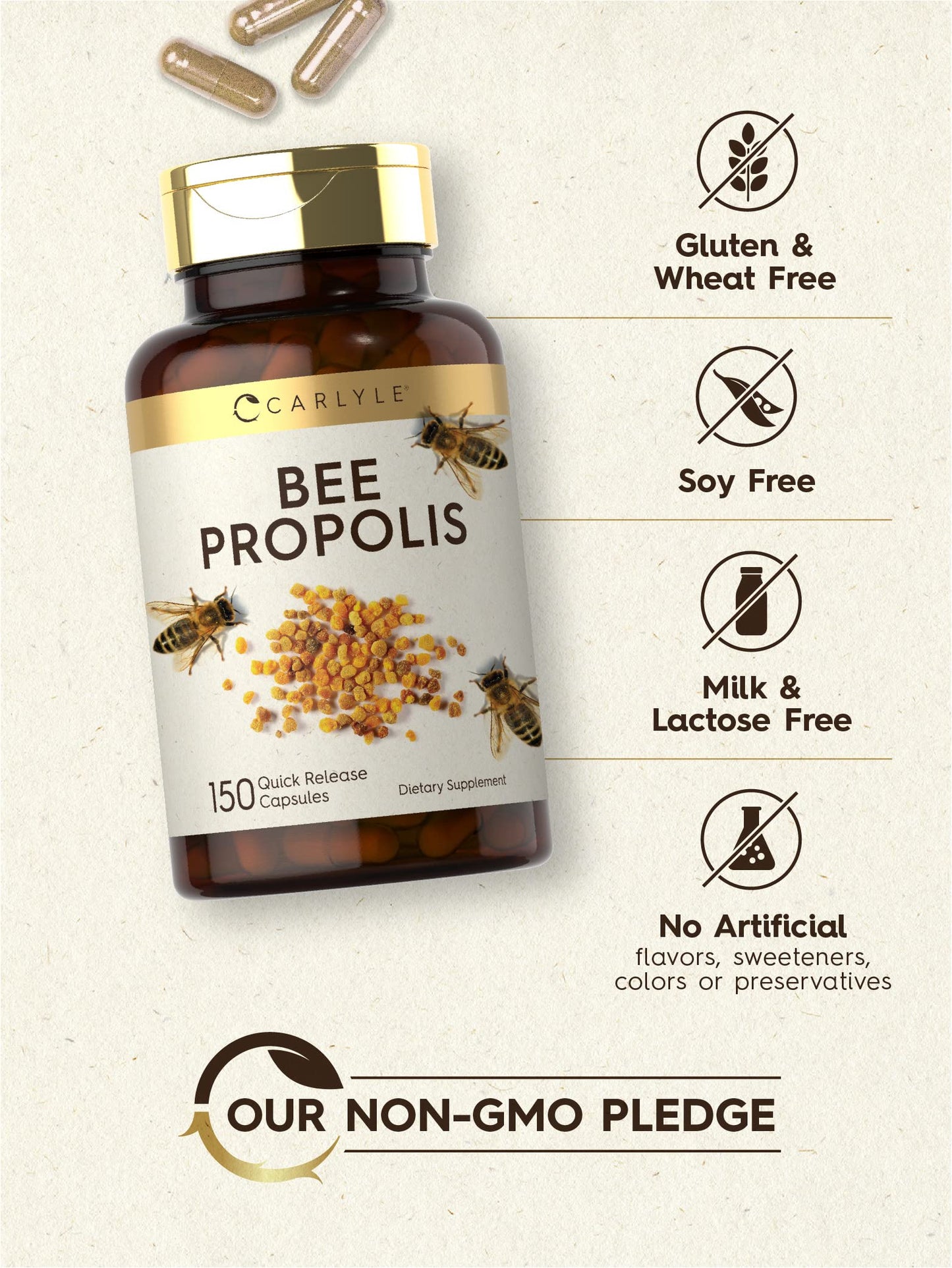 Carlyle Bee Propolis Capsules 150 Count