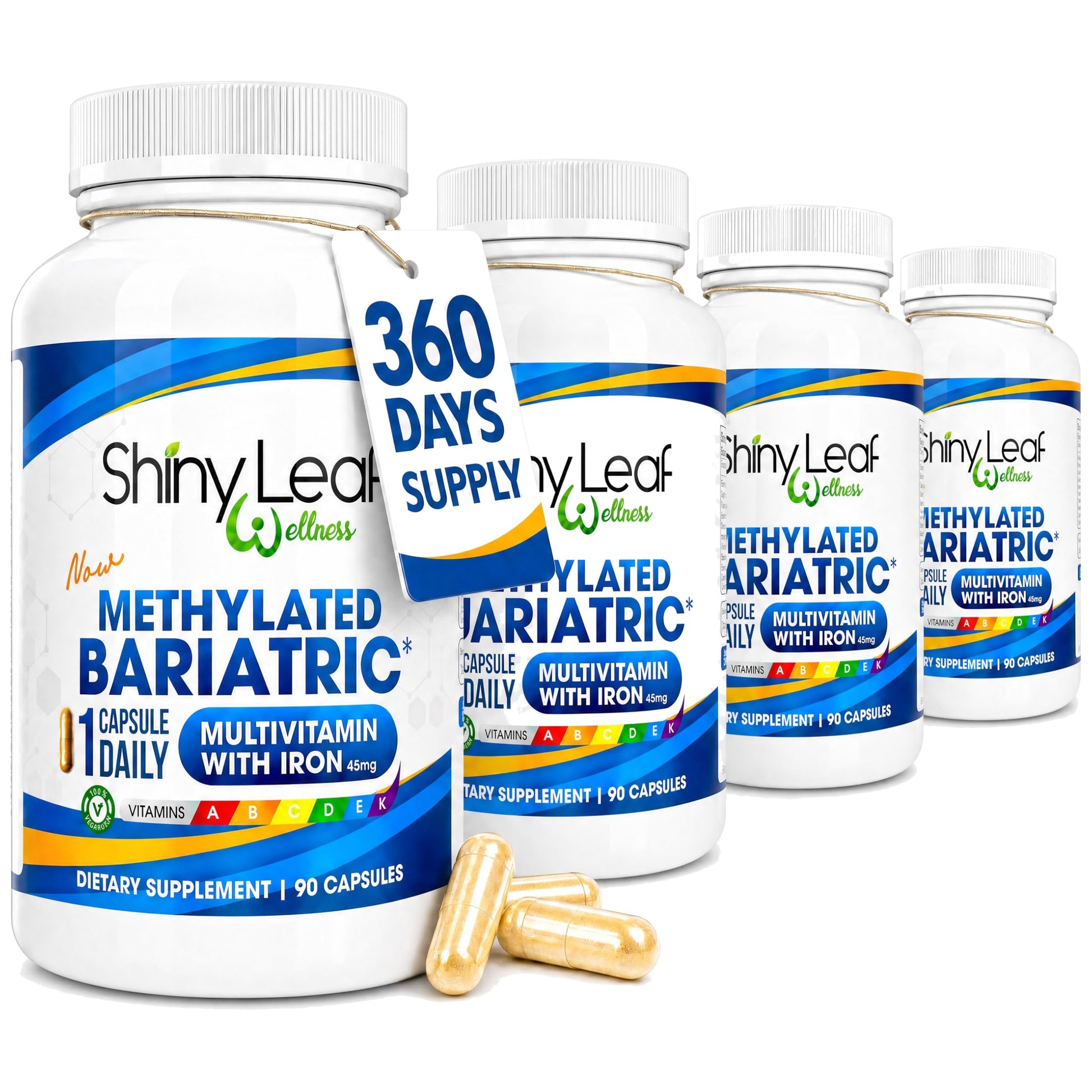 Shiny Leaf Bariatric Multivitamin with Iron 45 mg, Once Daily, 360 Capsules