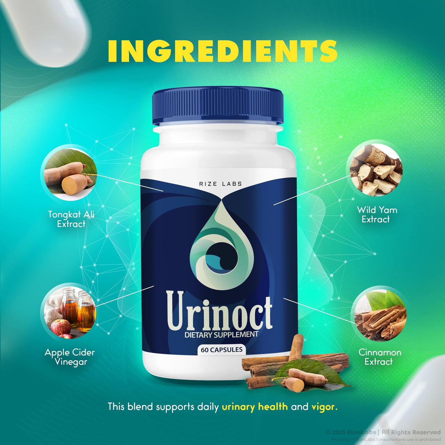 rize labs Urinoct Prostate Supplement Capsule 60 Count