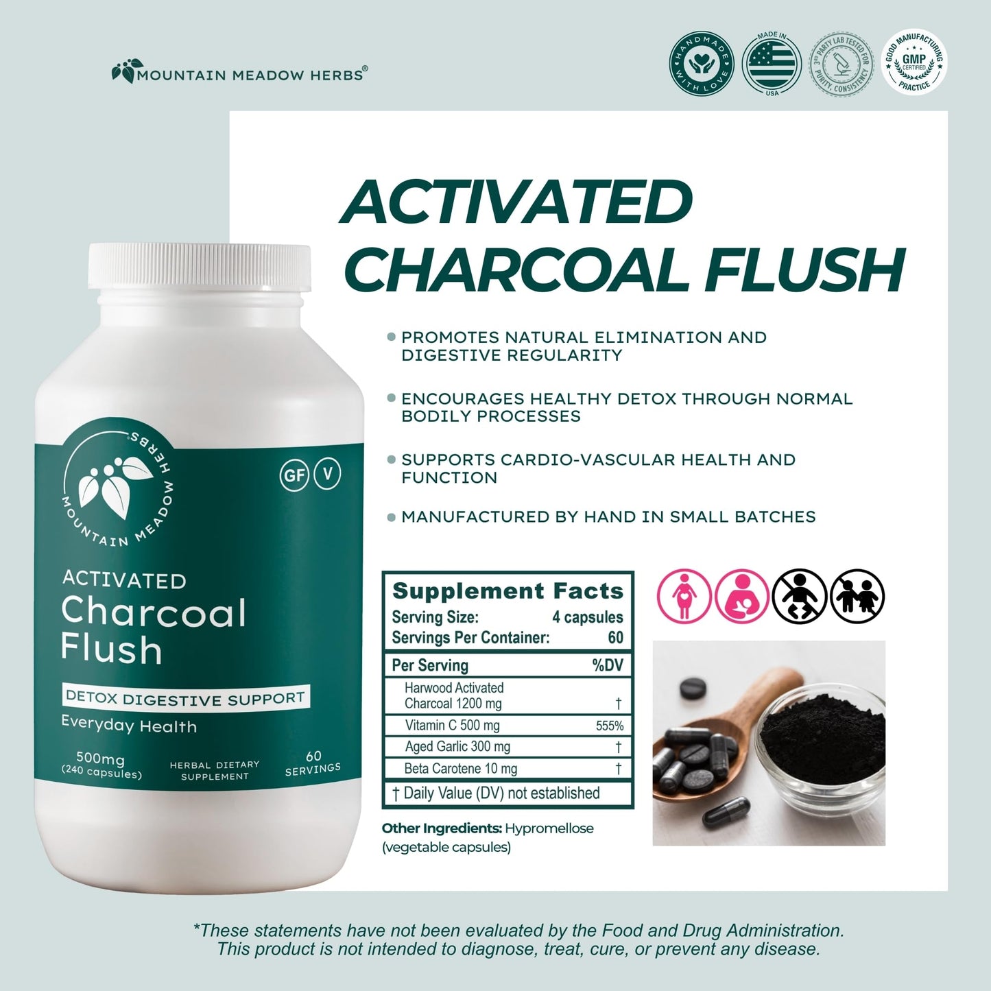 Mountain Meadow Herbs Herbal Digestive Cleanse Kit – Bitters Tincture & Charcoal Binder for Gas, Bloating, Gut Health & Internal Balance, Capsule & Drop, 2
