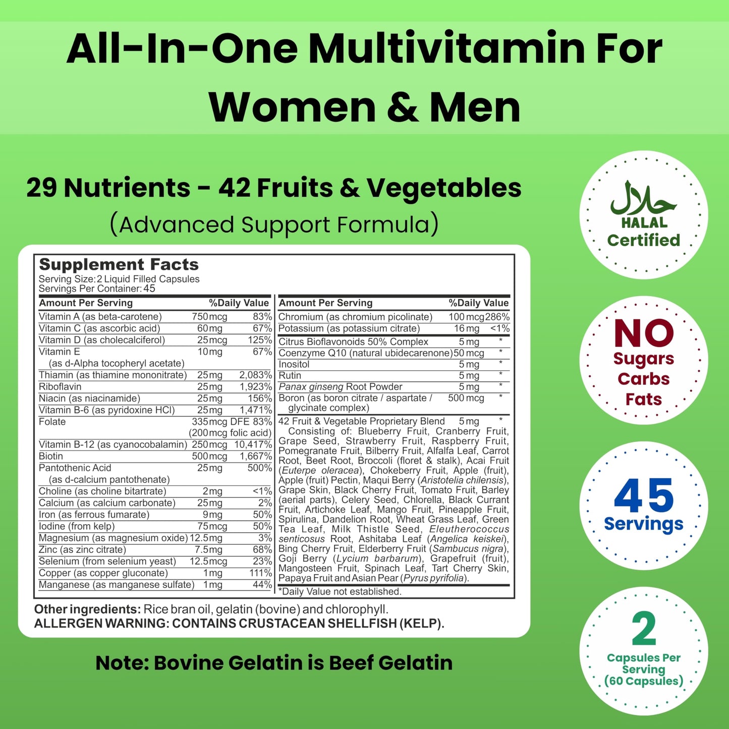 SHIFAA NUTRITION Multivitamin Capsules 90 Count