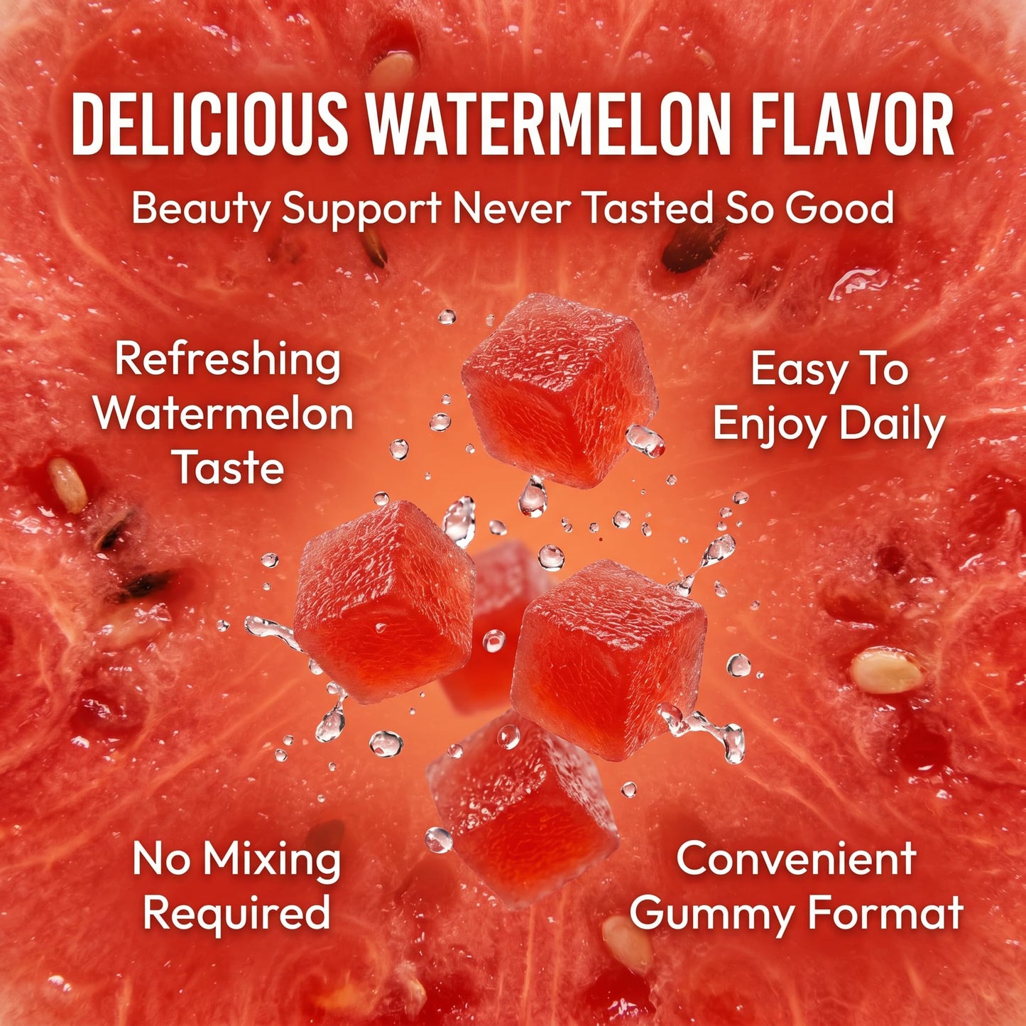 Jqewlg Lumivyx Tanning Gummies - Daily Beauty Gummies with Beta Carotene, L-Tyrosine, Astaxanthin & Lycopene, Watermelon Flavor, 60 Gummies