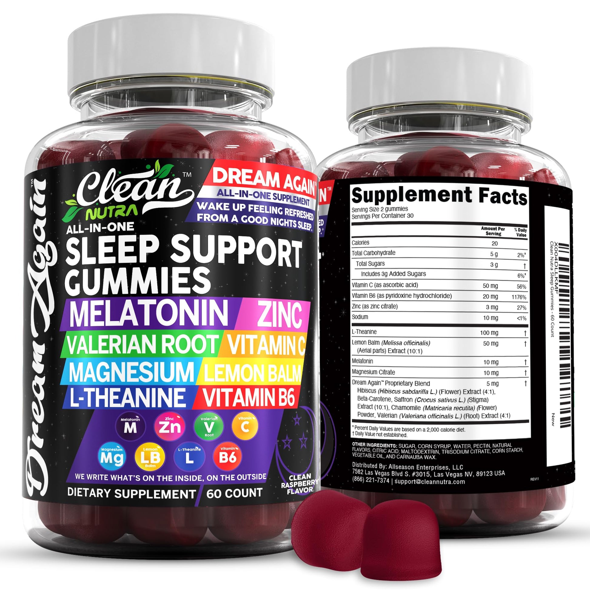 Clean Nutraceuticals Melatonin 10mg 60 Gummies