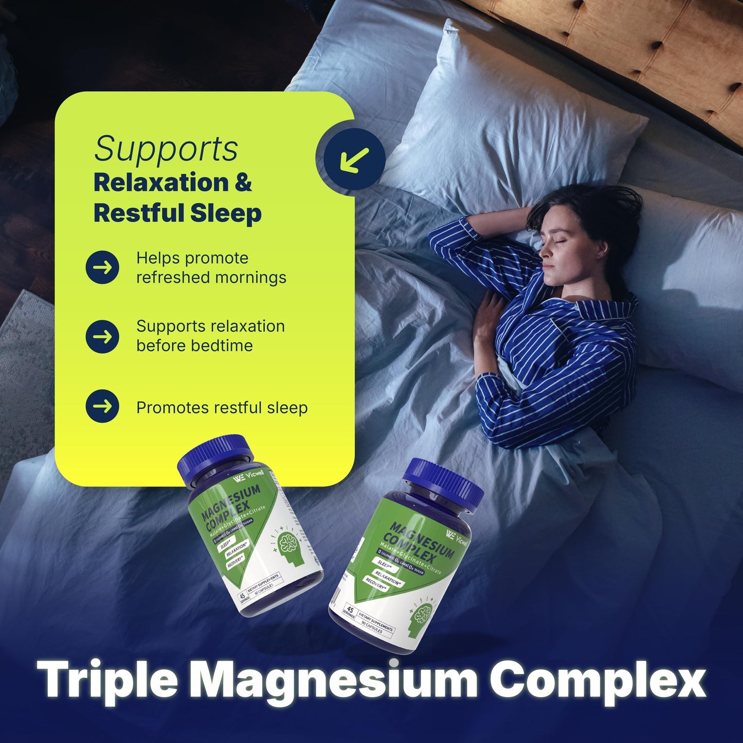 Vicwell Triple Magnesium Complex Capsules 90 Count