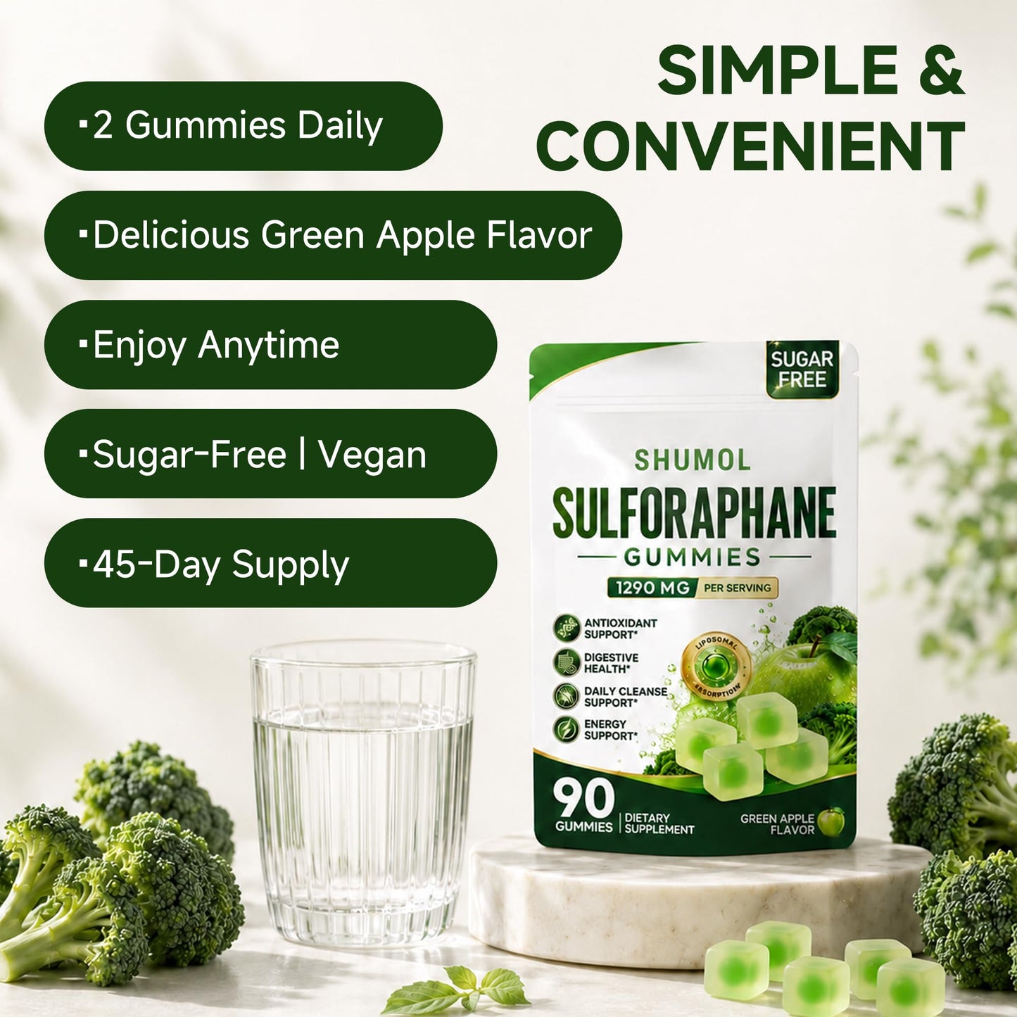Shumol Liposomal Sulforaphane Gummies, 90 Count