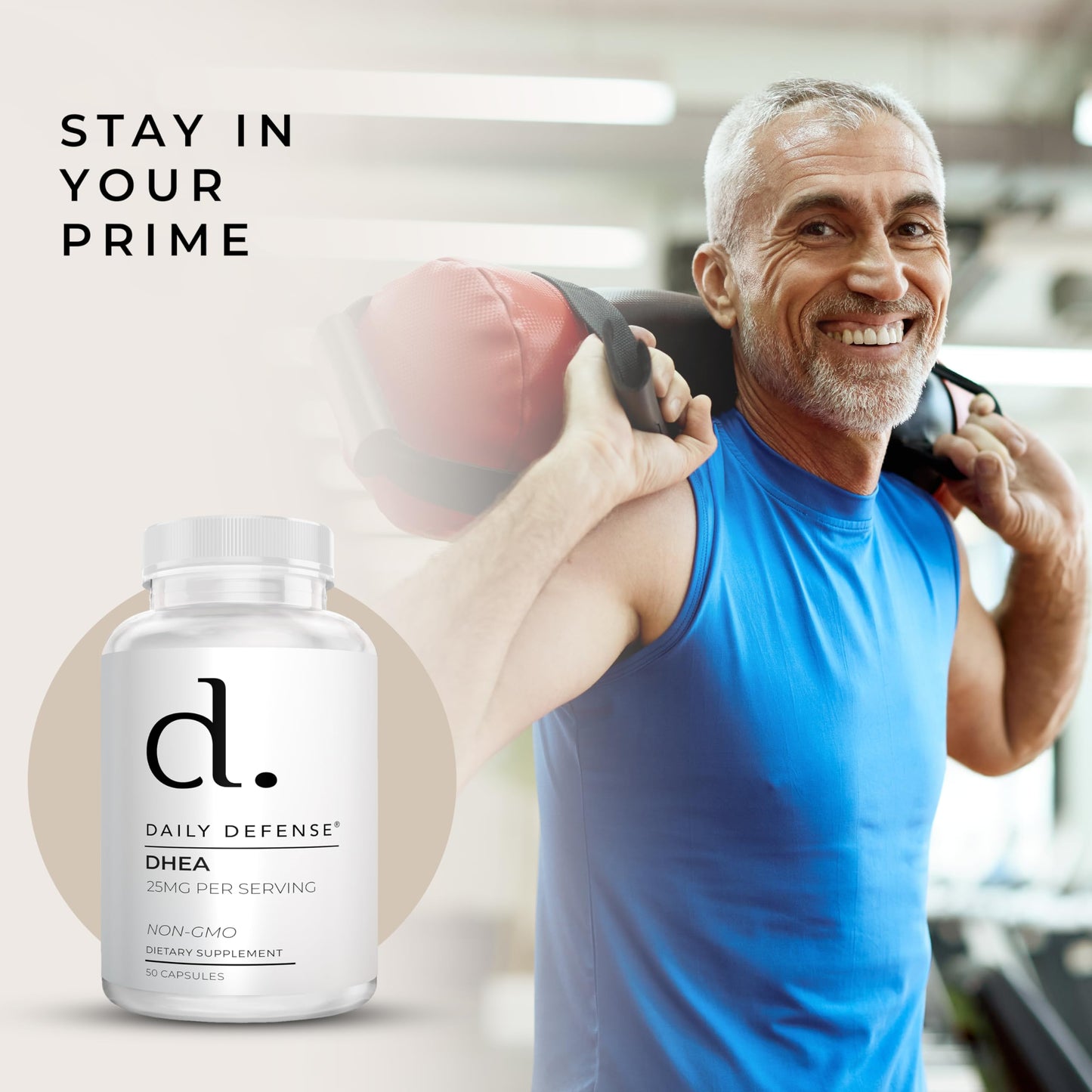 Daily Defense Pure DHEA 25 mg, 50 Capsules