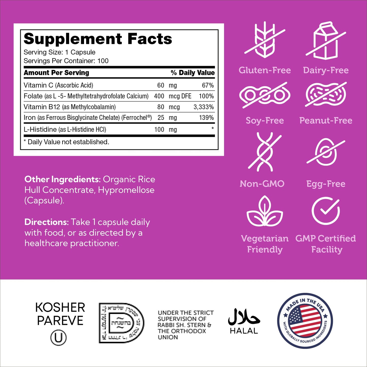 Zahler Iron Complex Capsule 100 Count
