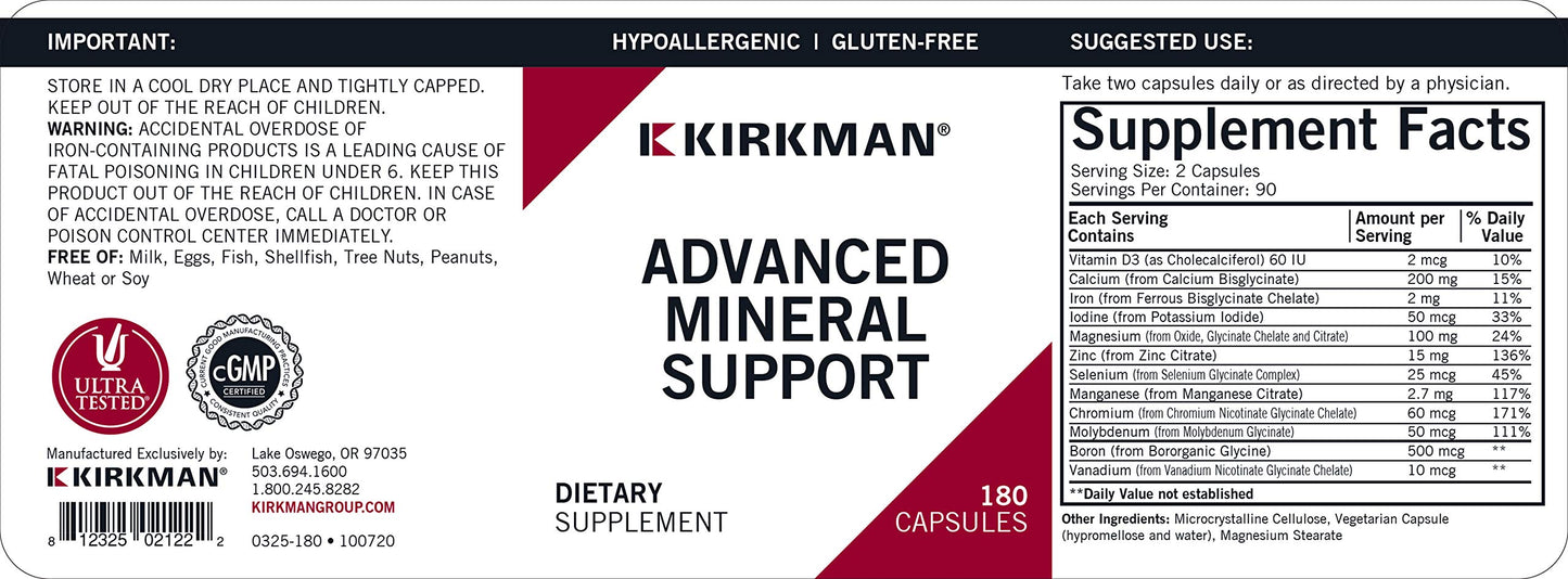 Kirkman Advanced Mineral Support Capsule, 1 Pack