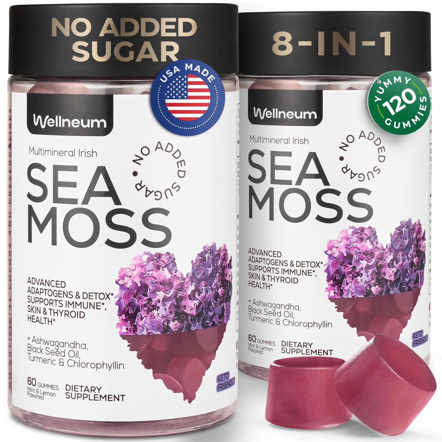 Wellneum Multimineral Sea Moss Gummies 3000 mg Gummy, 120 Count