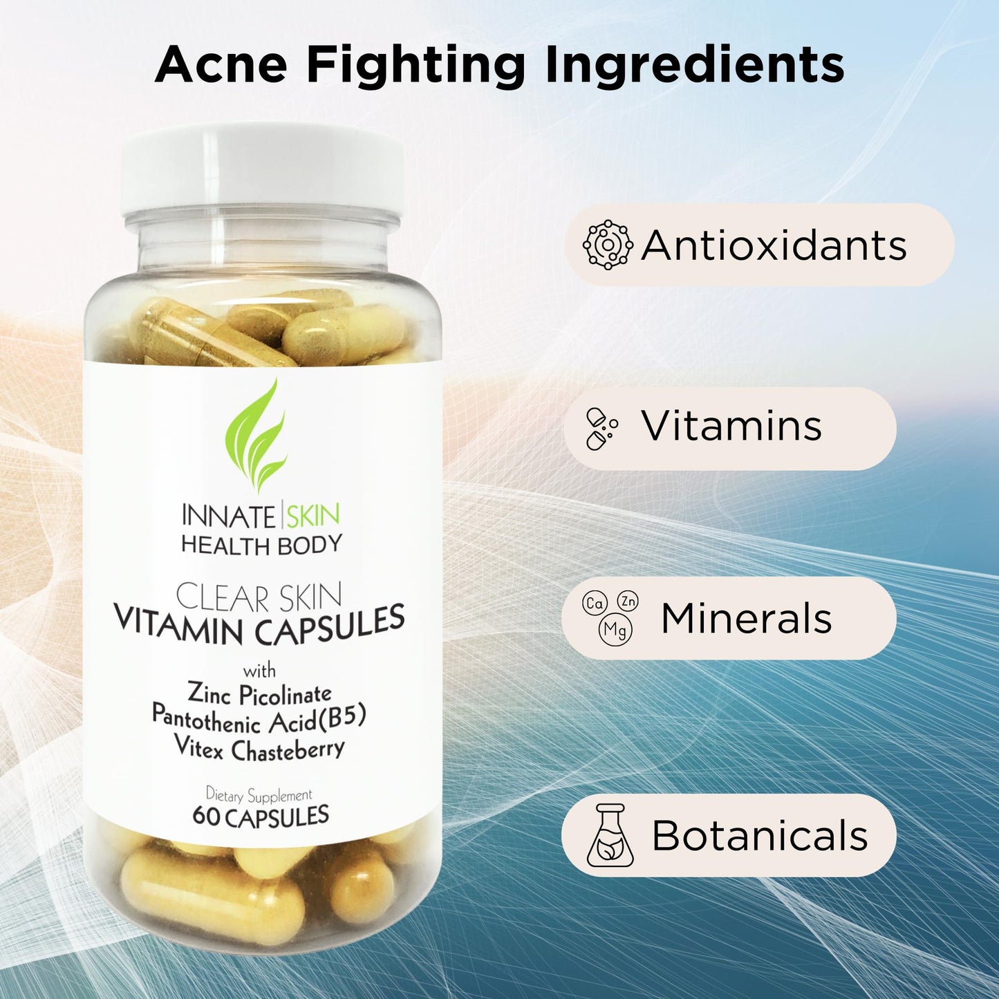 Innate Skin Clear Skin Acne Vitamins 60 Capsules