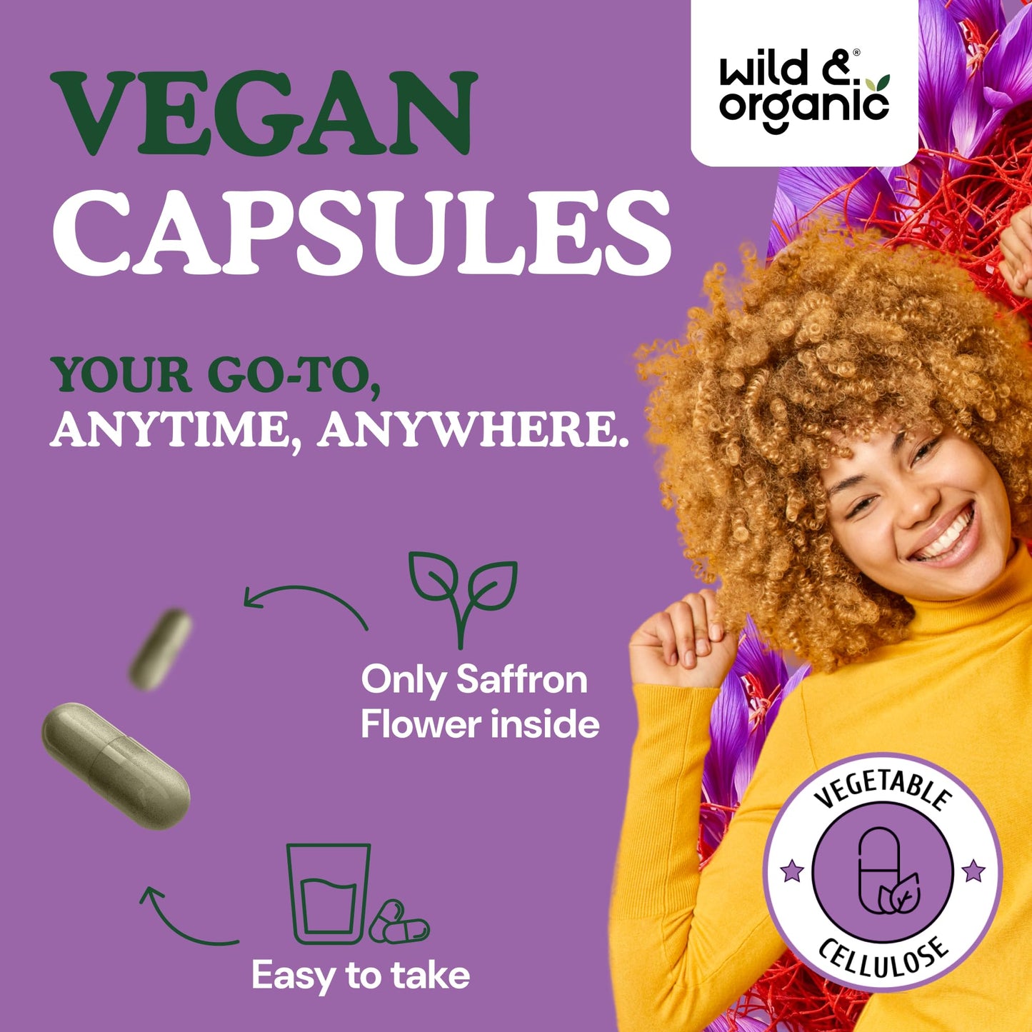 Wild & Organic Saffron Extract Capsules 88.5 mg 90 Count