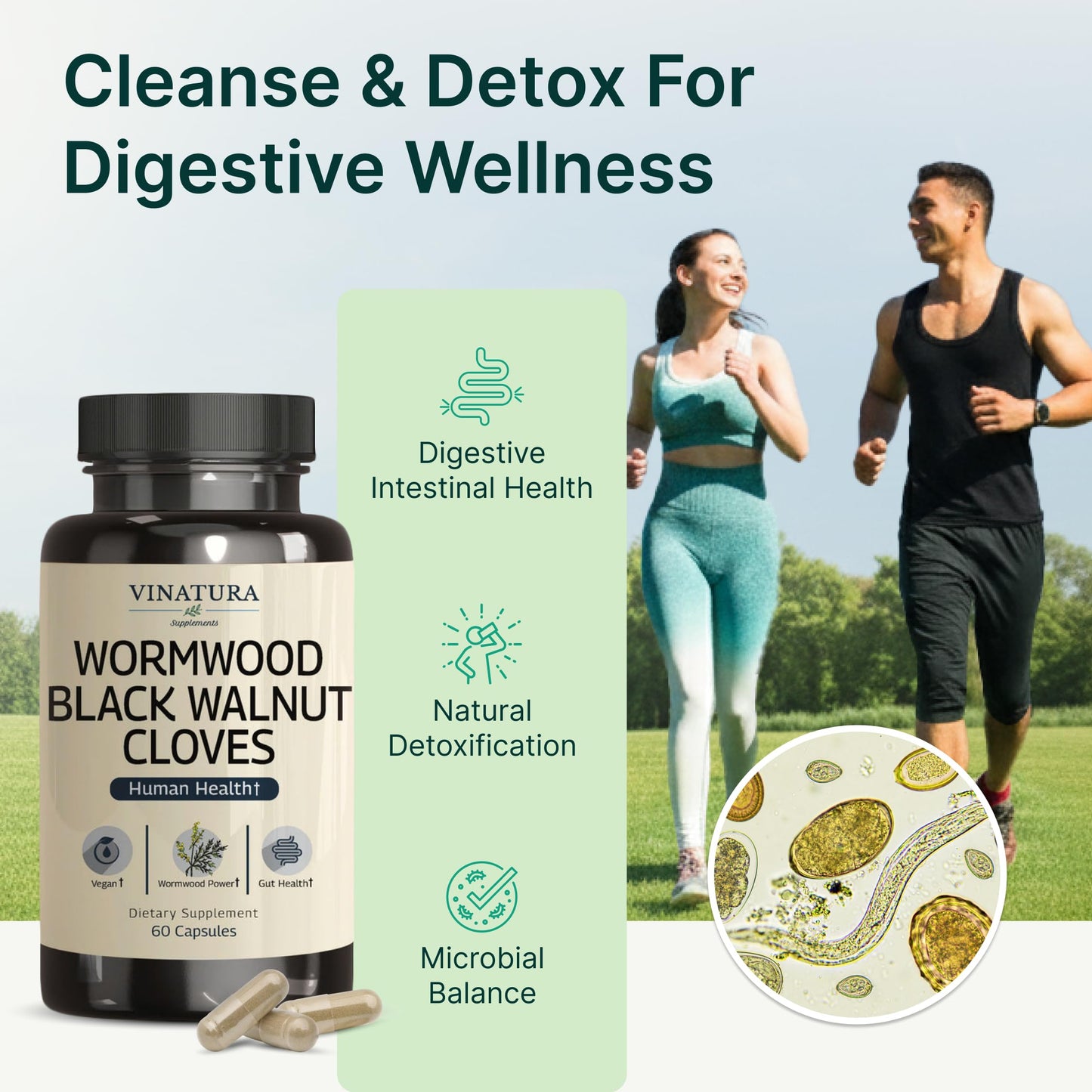 VINATURA Wormwood Black Walnut Clove Capsules 60 Capsules