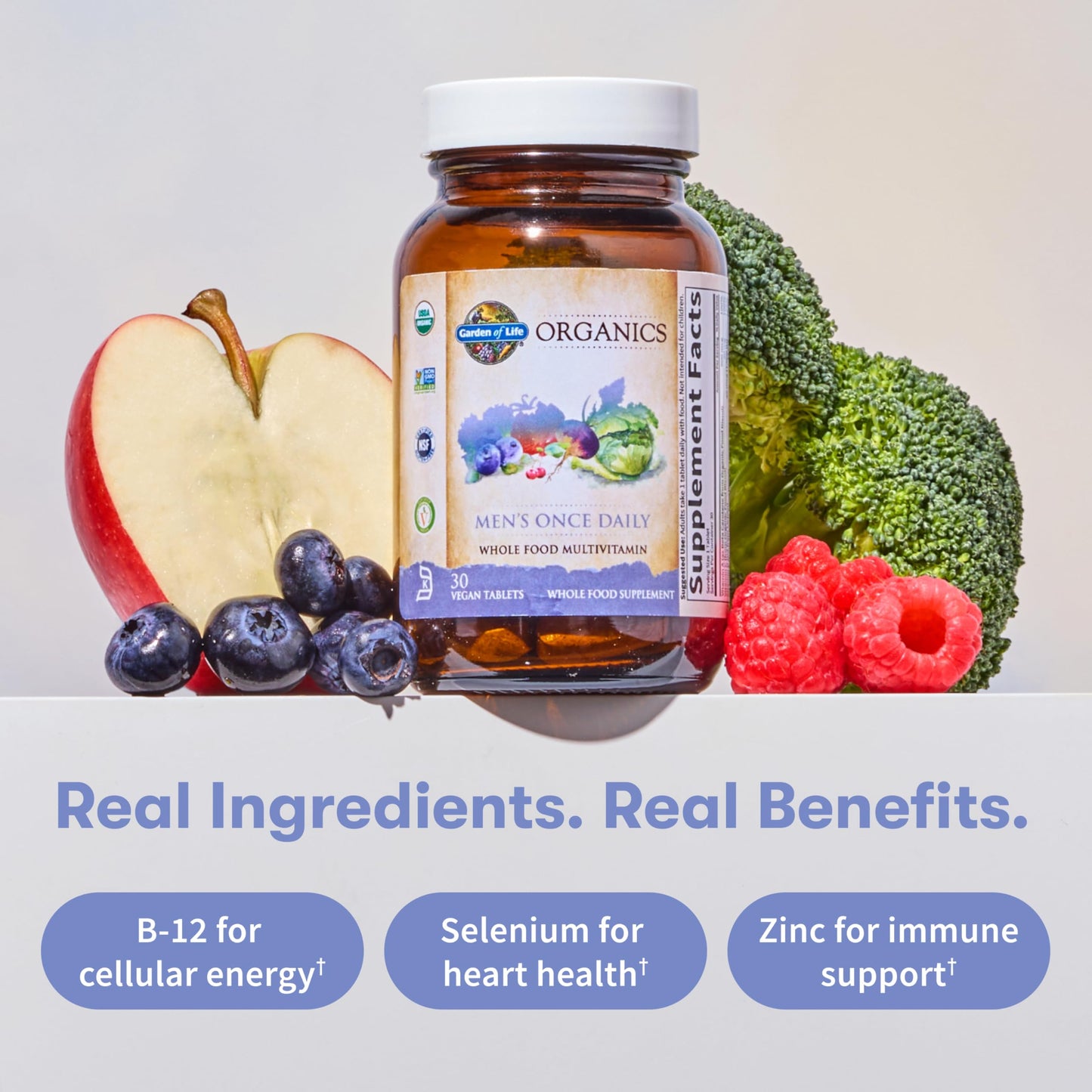 Garden of Life Once Daily Whole Food Multivitamin for Men Tablets 360