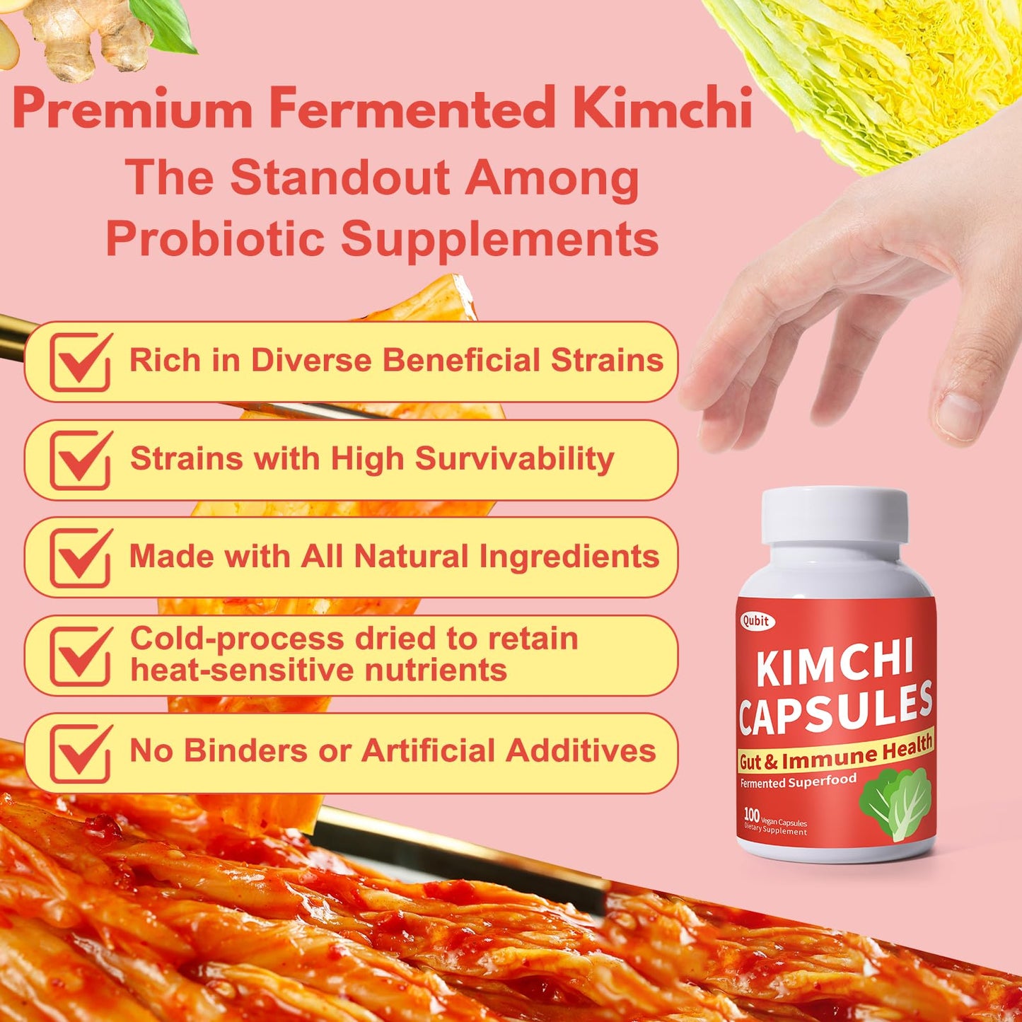 QUBIT Kimchi Capsules 90 Count