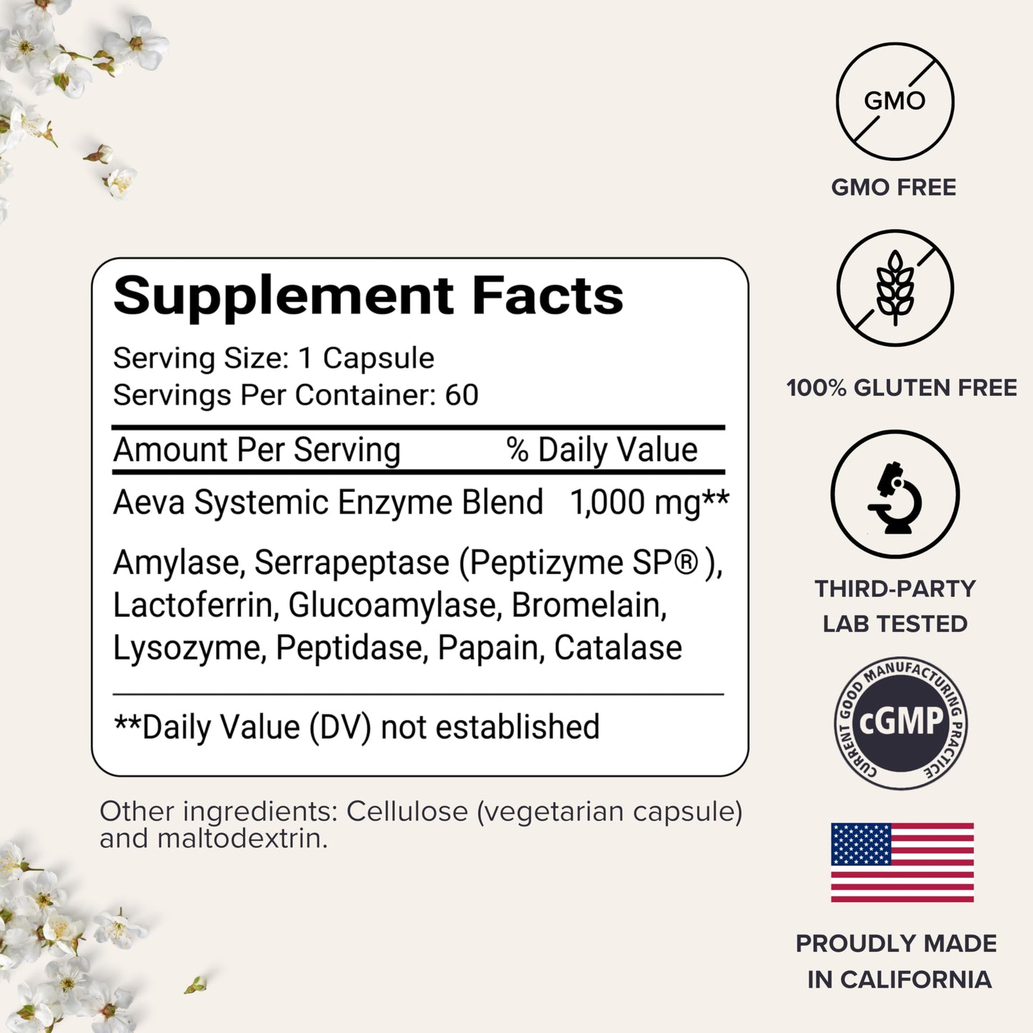 AEVA Immunity Support Enzymes Capsule 60 Count