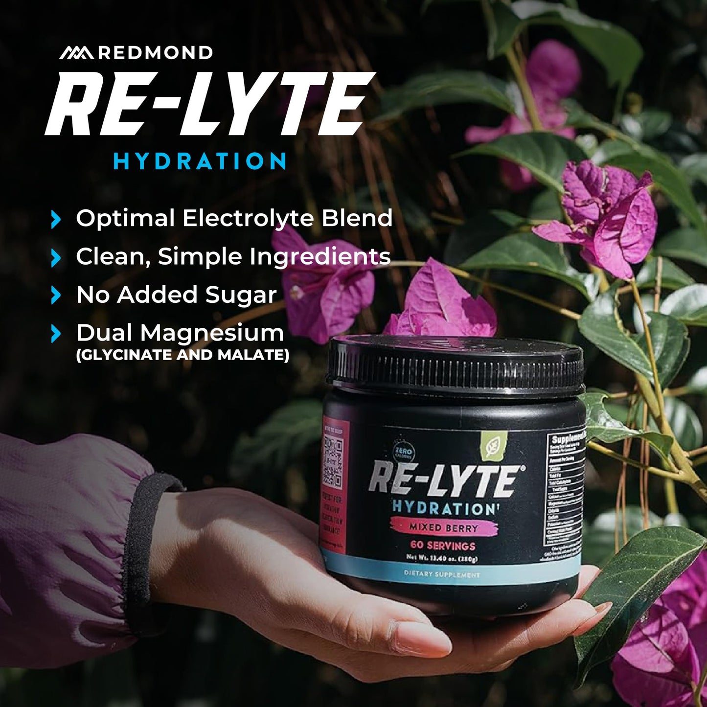 REDMOND Re-Lyte Hydration Electrolyte Powder, 13.4 Ounces